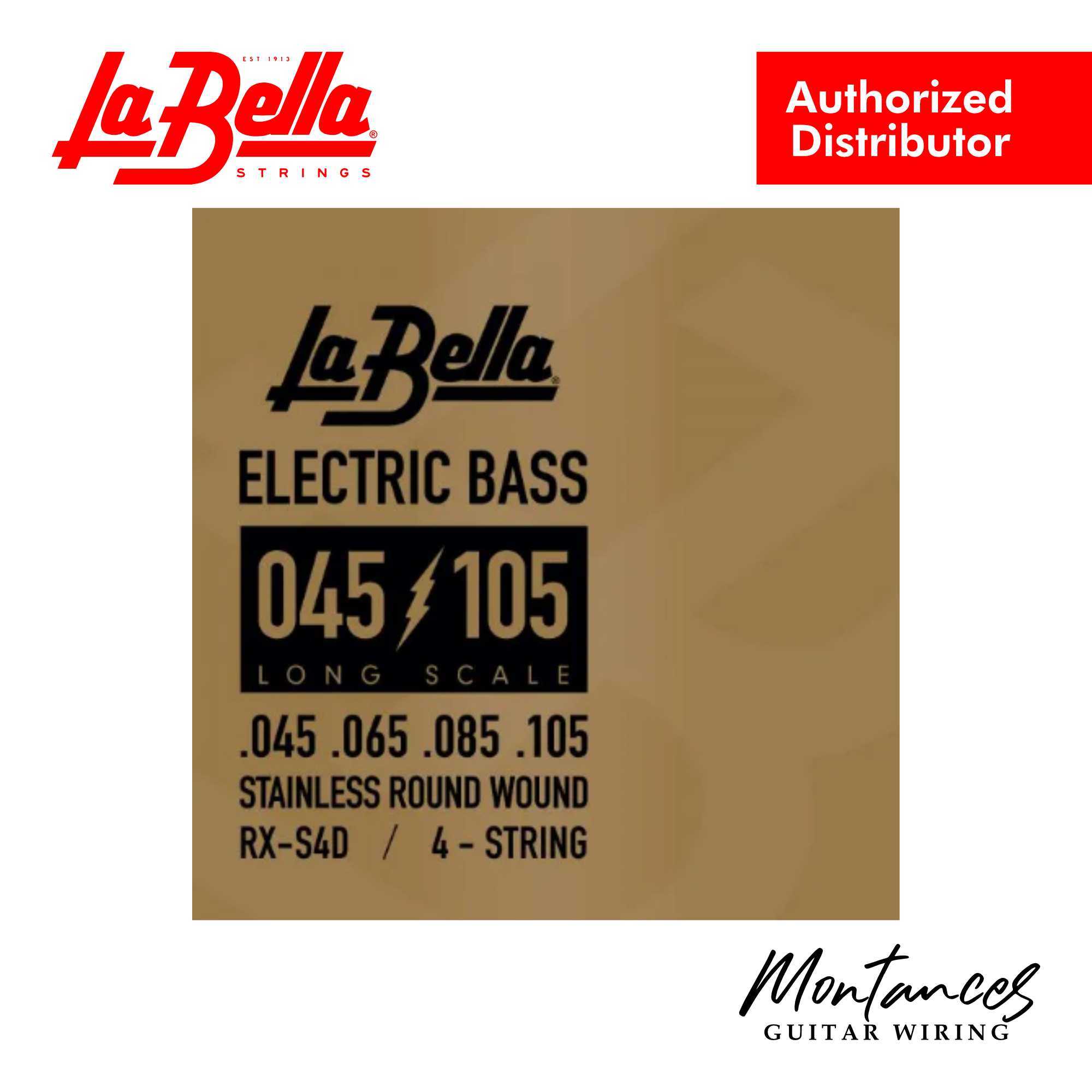 La Bella RX-S4D Rx Stainless , 45-65-85-105 - Bass Guitar String