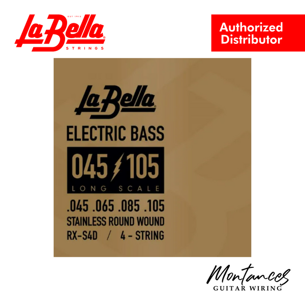 La Bella RX-S4D | 4-String Bass String Set | 45-105 Long Scale | Stainless Roundwound Balanced