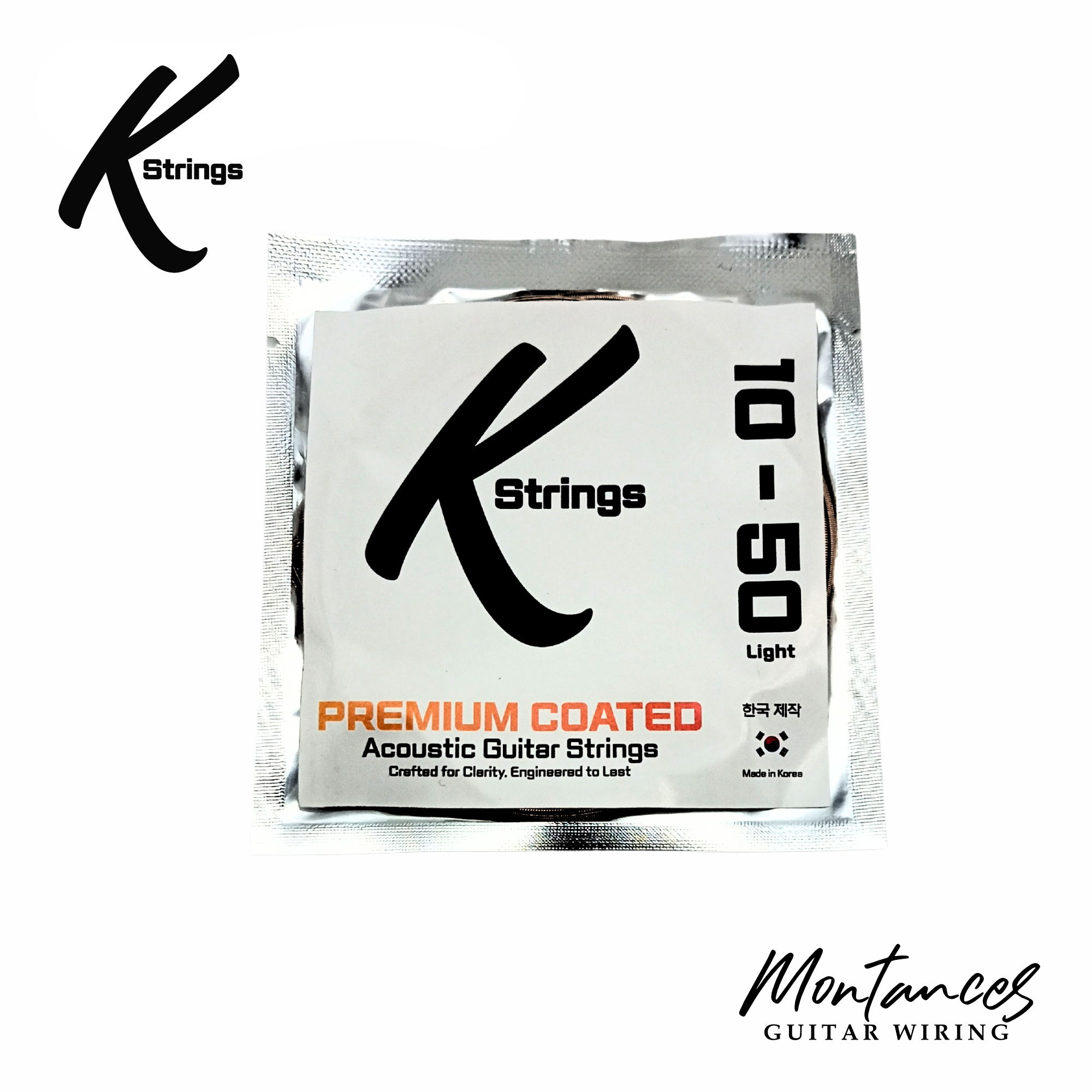 K-Strings Coated Series - Acoustic Guitar Strings | Long-Lasting Tone, Smooth Feel, Affordable Quality | Made in Korea
