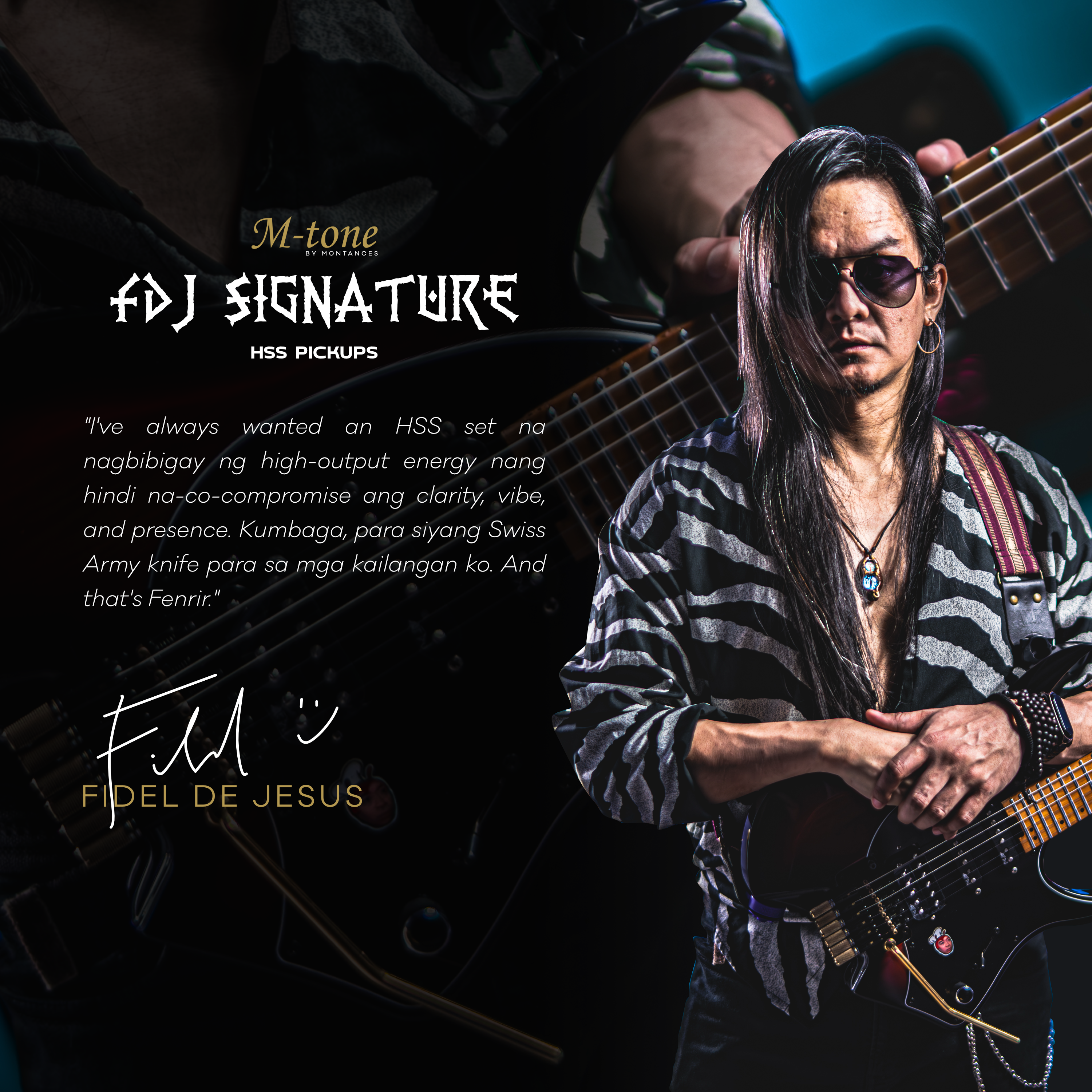 M-Tone Fidel De Jesus (FDJ) Signature HSS Pickups | High Output Alnico 2