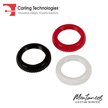 Nut - Large Dress Nut, Carling, 15/32-32UNS, Plastic, for Guitar Pedals and Stomp Boxes