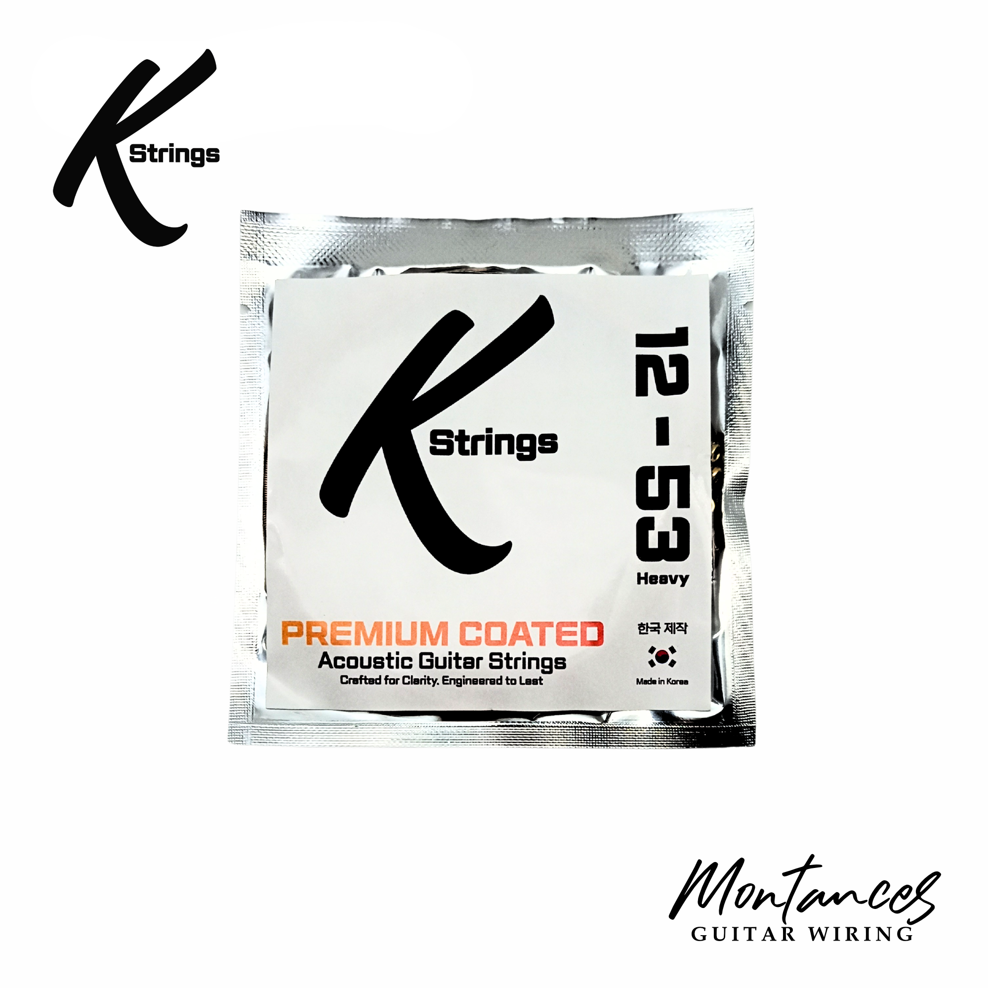 K-Strings Coated Series - Acoustic Guitar Strings | Long-Lasting Tone, Smooth Feel, Affordable Quality | Made in Korea