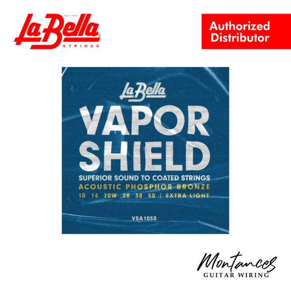La Bella VSA1050 Vapor Shield™ | 10-50 Extra Light | Acoustic Guitar Strings | Long Life