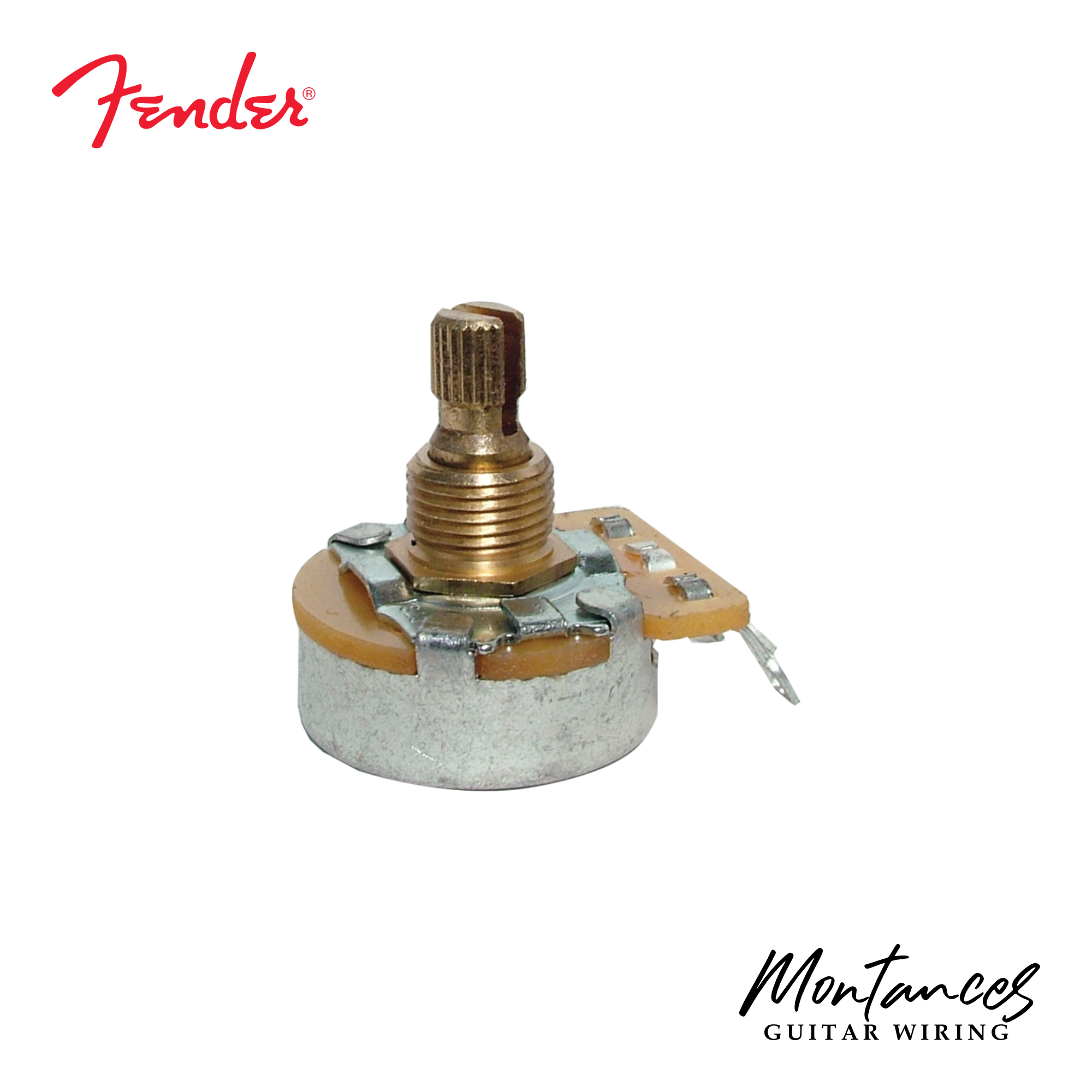 Fender® No Load Potentiometer, 250kΩ, Knurled Shaft