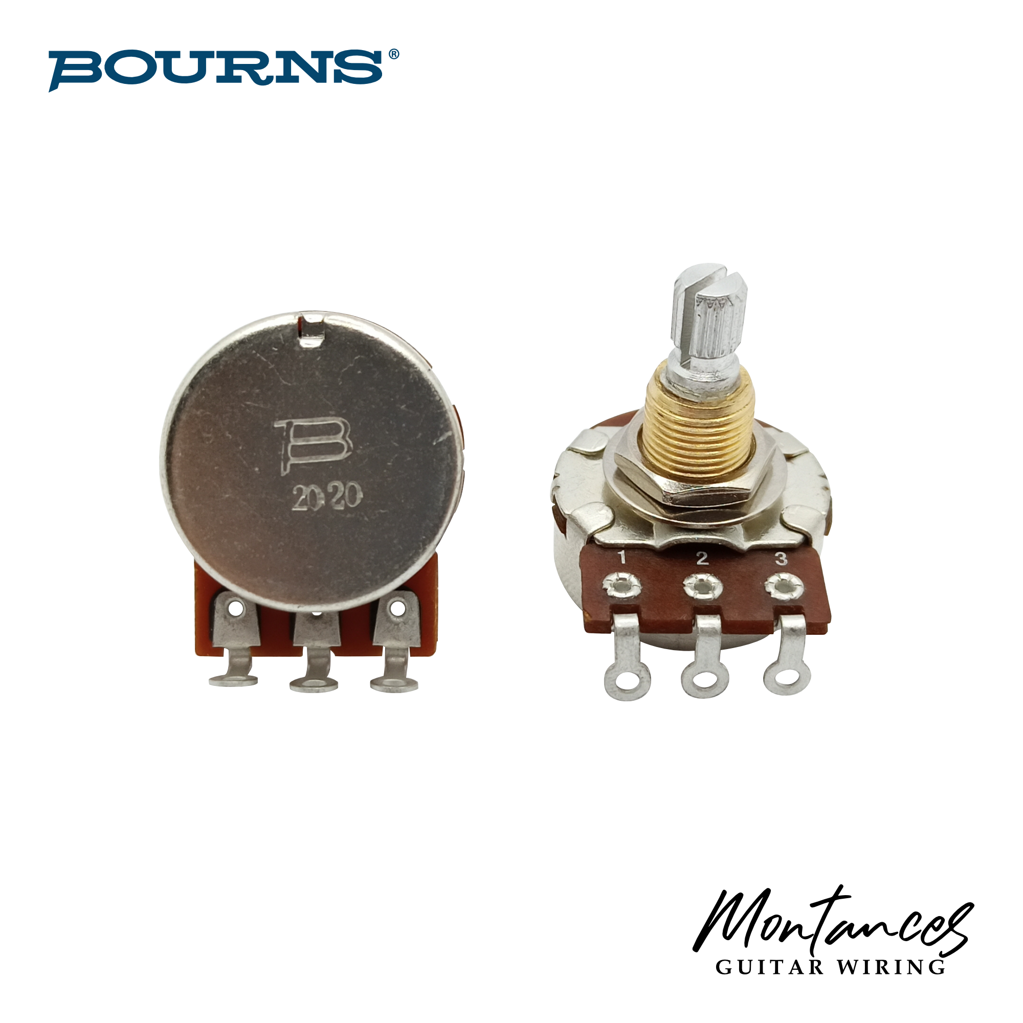 Bourns® Reversed Audio C-Taper Potentiometer Split Shaft 3/8" US specs