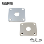 Jack Plate for Les Paul, Square Curved, Plated Brass, made in USA
