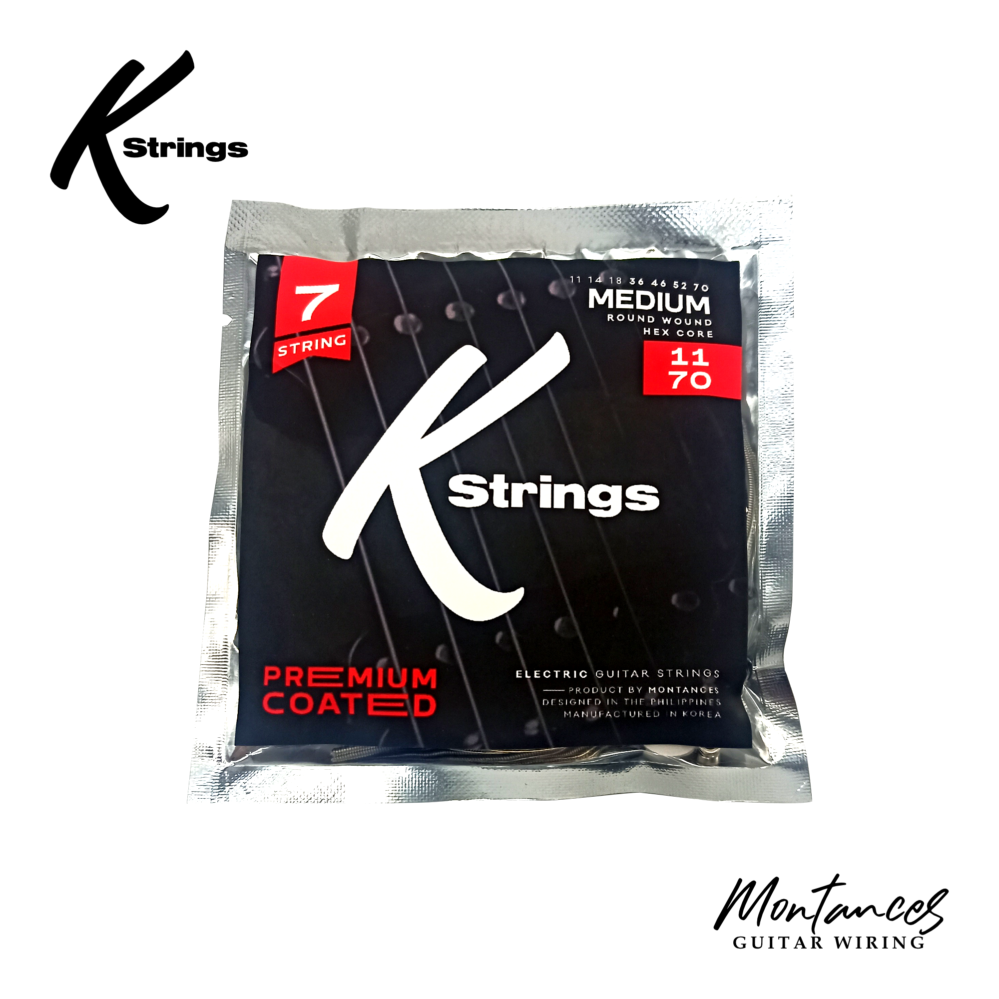 K Strings Premium Coated | 7-String | Nickel Wound | 10-64, 11-70 | Electric Guitar Strings