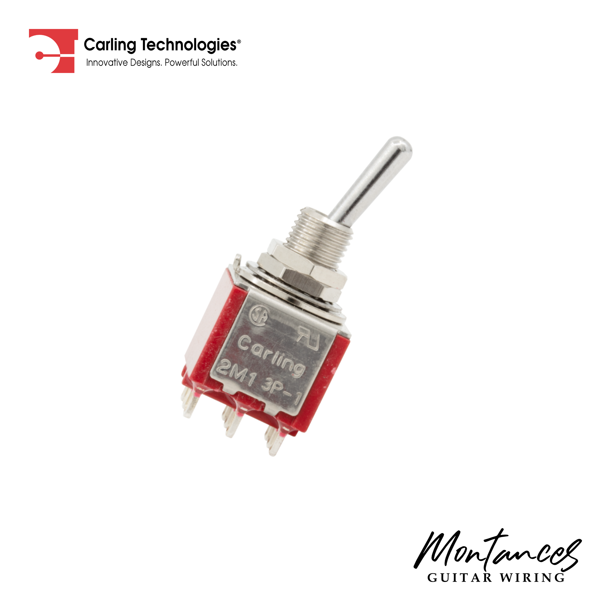 Carling Mini Toggle Switch 3PDT, 2 Position ON-ON