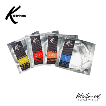 K Strings Premium Coated Singles | Plain Steel | .008, .009, .010, .011 | Electric Guitar Strings