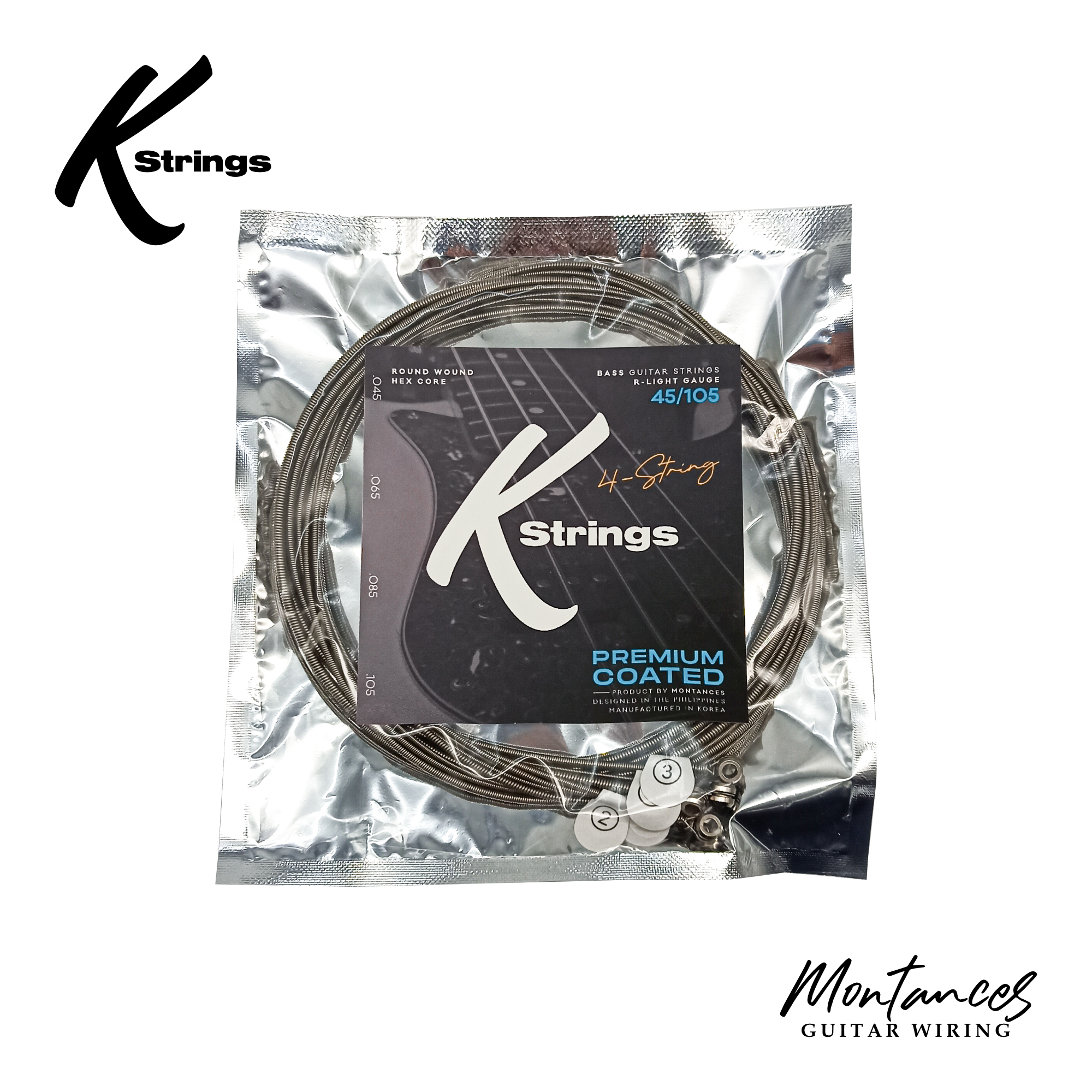 K Strings Premium Coated | Nickel Wound | 45-105, 45-130 | Bass Guitar Strings