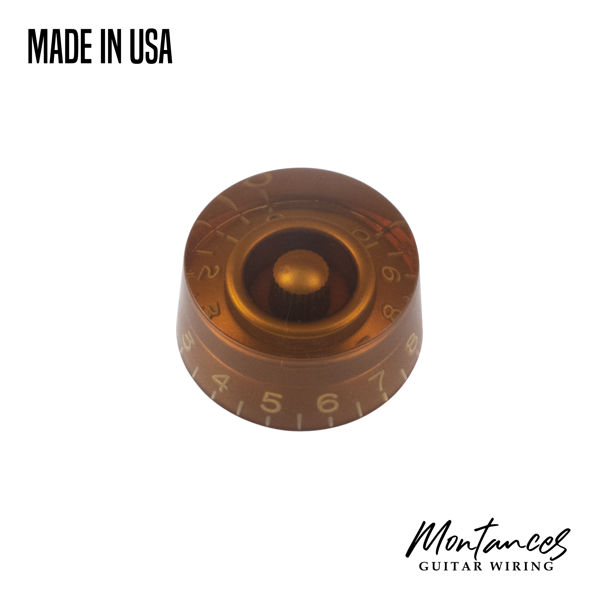 Speed Knob with Embossed Numbers, Les Paul Gibson Style made in USA, 24 splines, Sold Per Piece