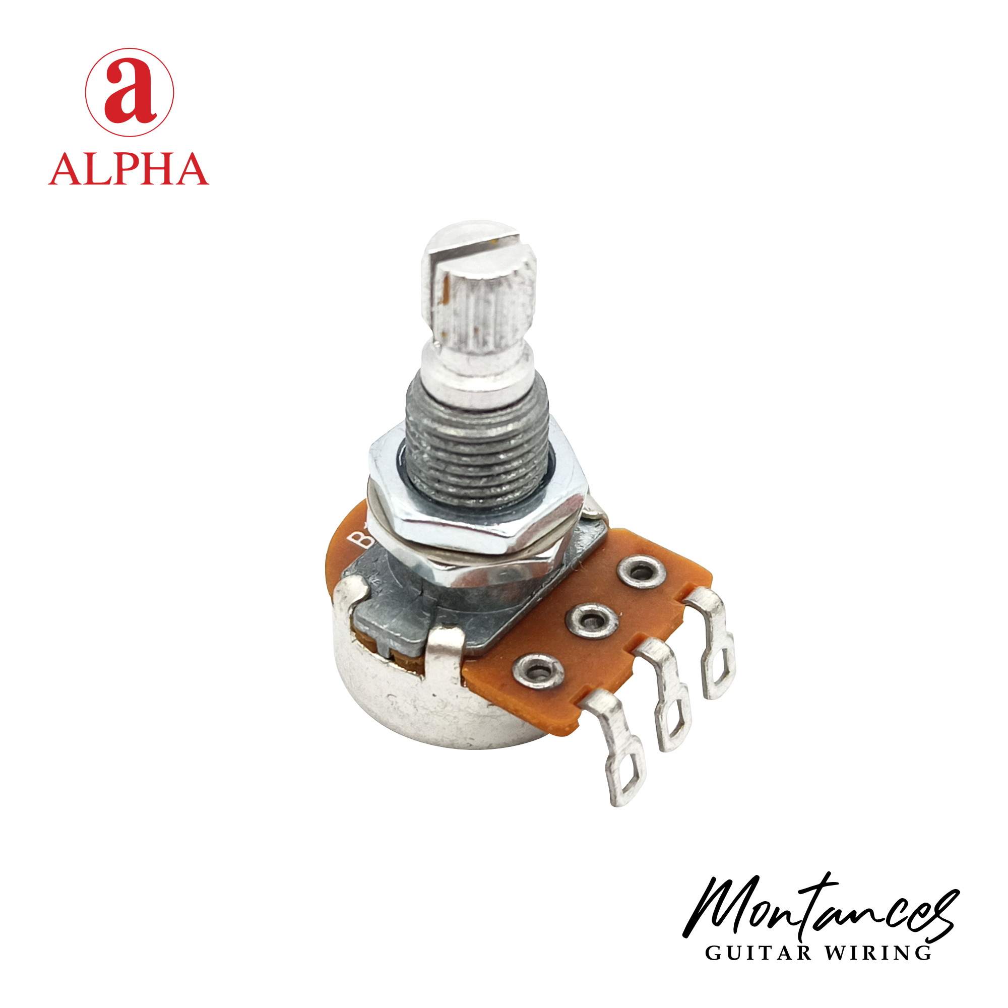 Alpha® Metric ⅜” Standard Length Potentiometer with Center Click (Split Shaft)