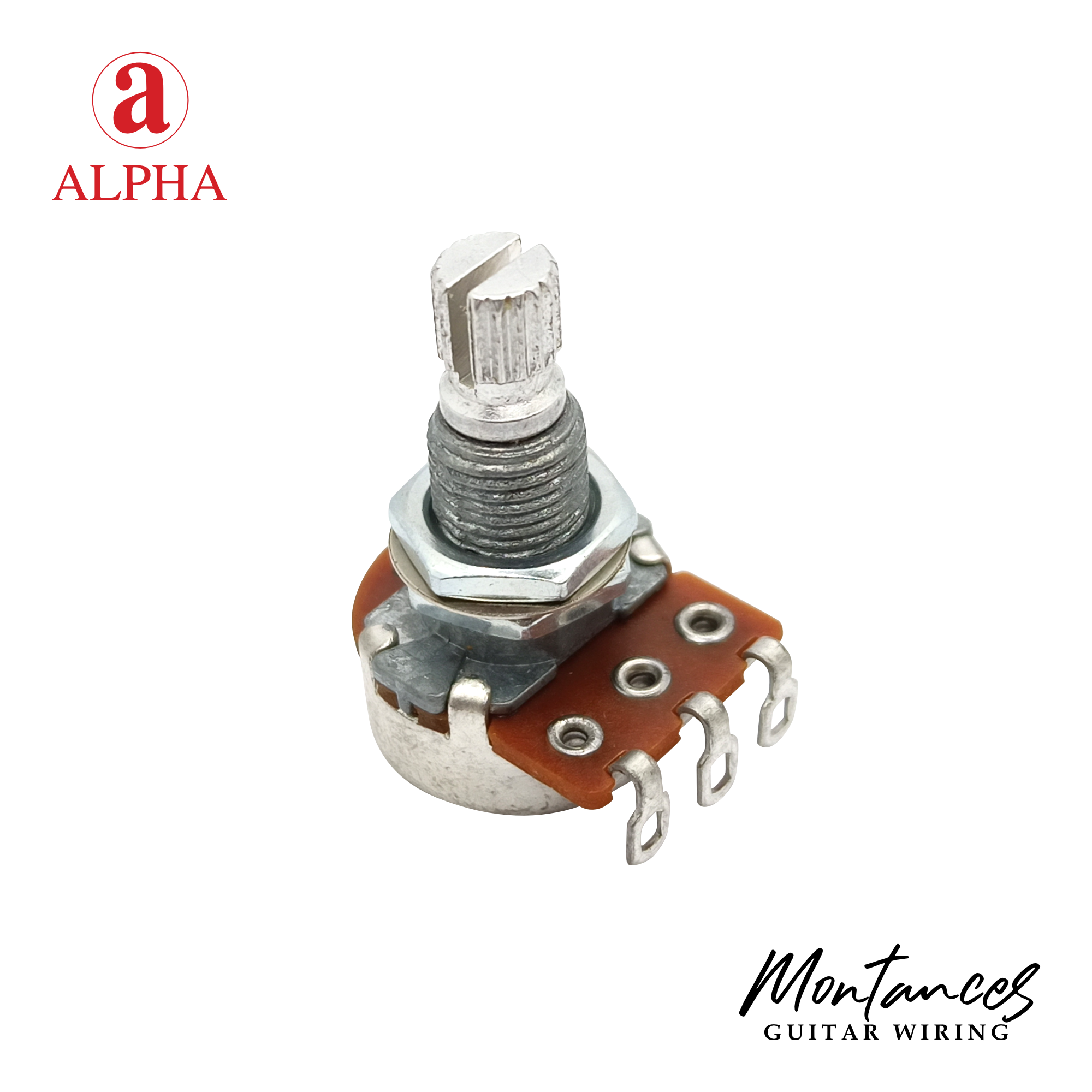 Alpha® Metric ⅜” Standard Length Potentiometer with Center Click (Split Shaft)