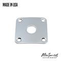 Jack Plate for Les Paul, Square Curved, Plated Brass, made in USA