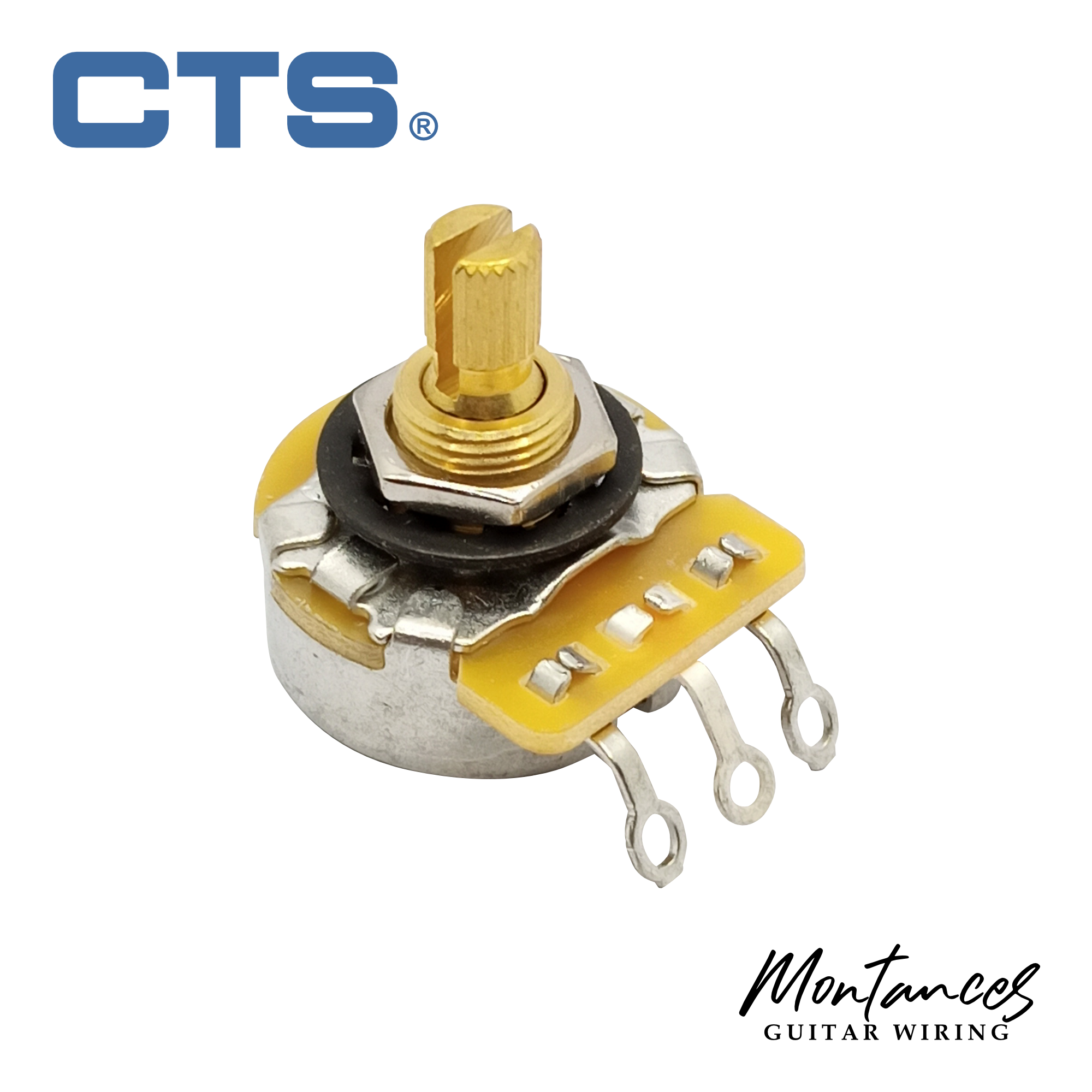 CTS® Vintage-style Dish Back US ¼” short length Full Size Premium Potentiometer