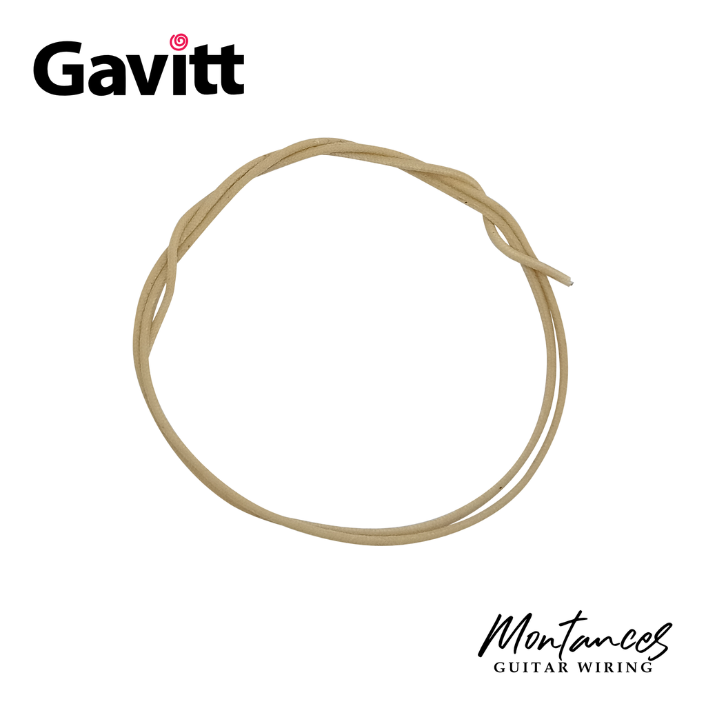 Gavitt Vintage Cloth Push-Back Wire – 22AWG Pre-Tinned Guitar Hookup Wire (Per Foot) | Used in Fender Builds