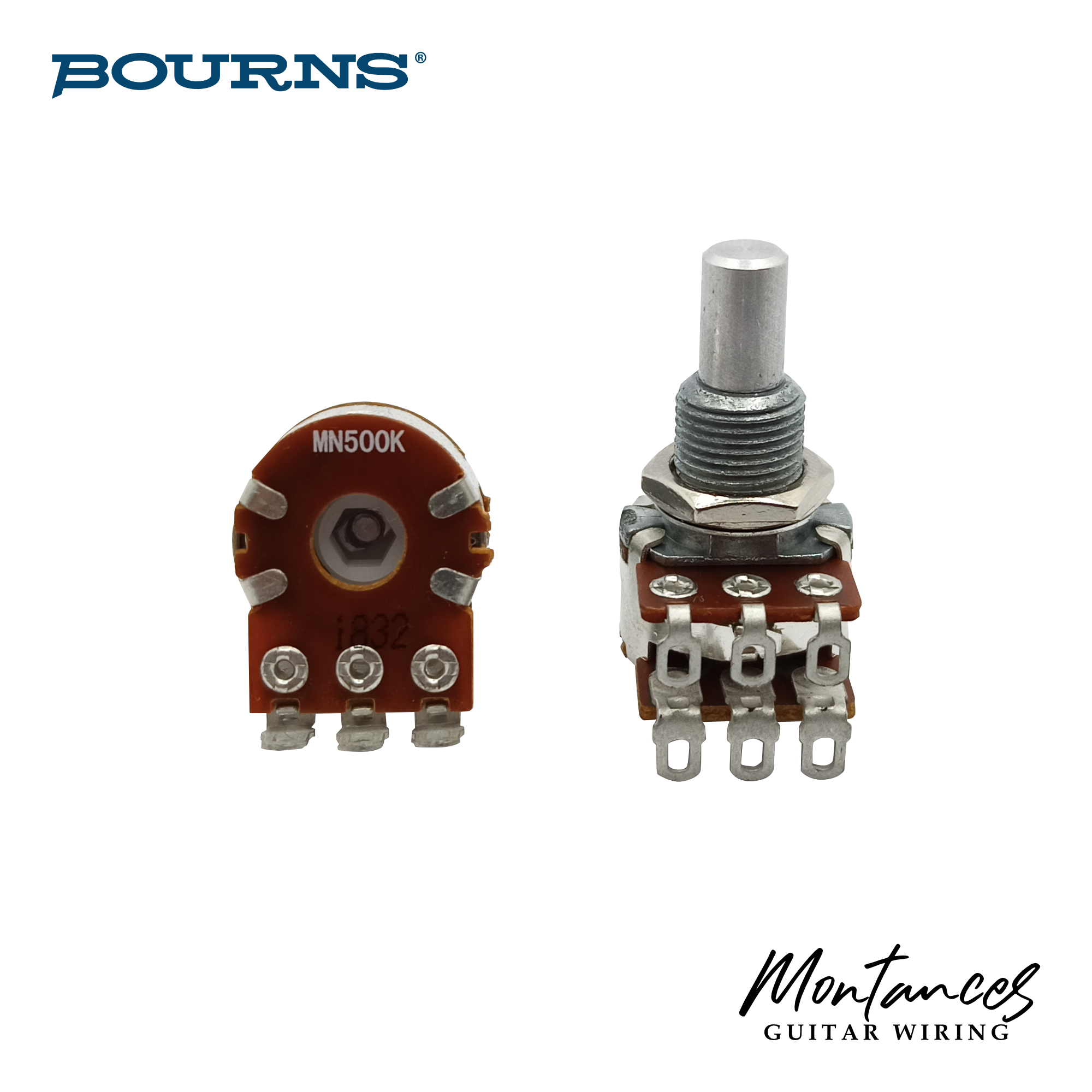 Bourns® ⅜” Standard Length Blend Balance Control Dual Gang Potentiometer (SOLID SHAFT)