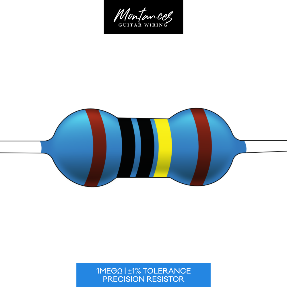 Metal Film Precision Resistor 1% Tolerance, 1/4 Watt, 1Meg to 10 Meg Ohms