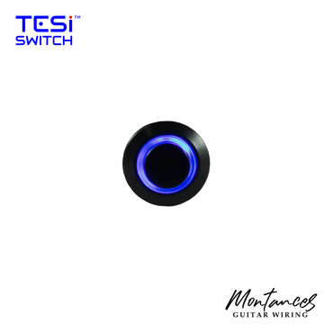 TESI Switch POCO 12MM LED Ring Guitar Kill Switch - Black/Blue