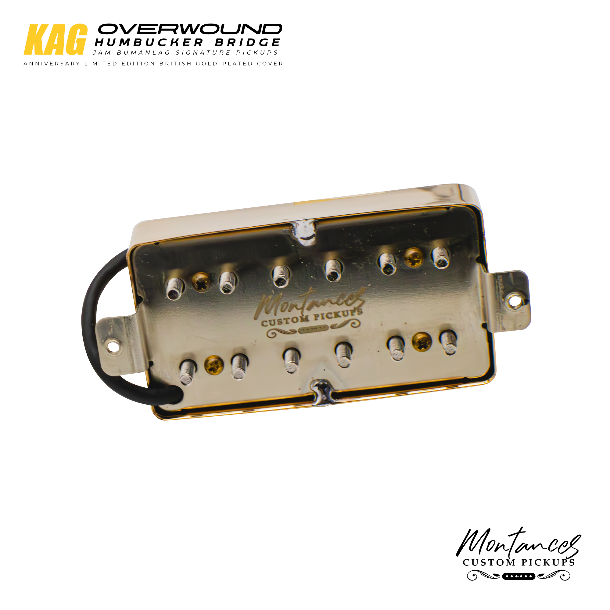 Montances KAG Anniversary Limited Edition Pale Gold color, British Silver material Overwound Humbucker Pickup | Alnico 8 | Bridge position