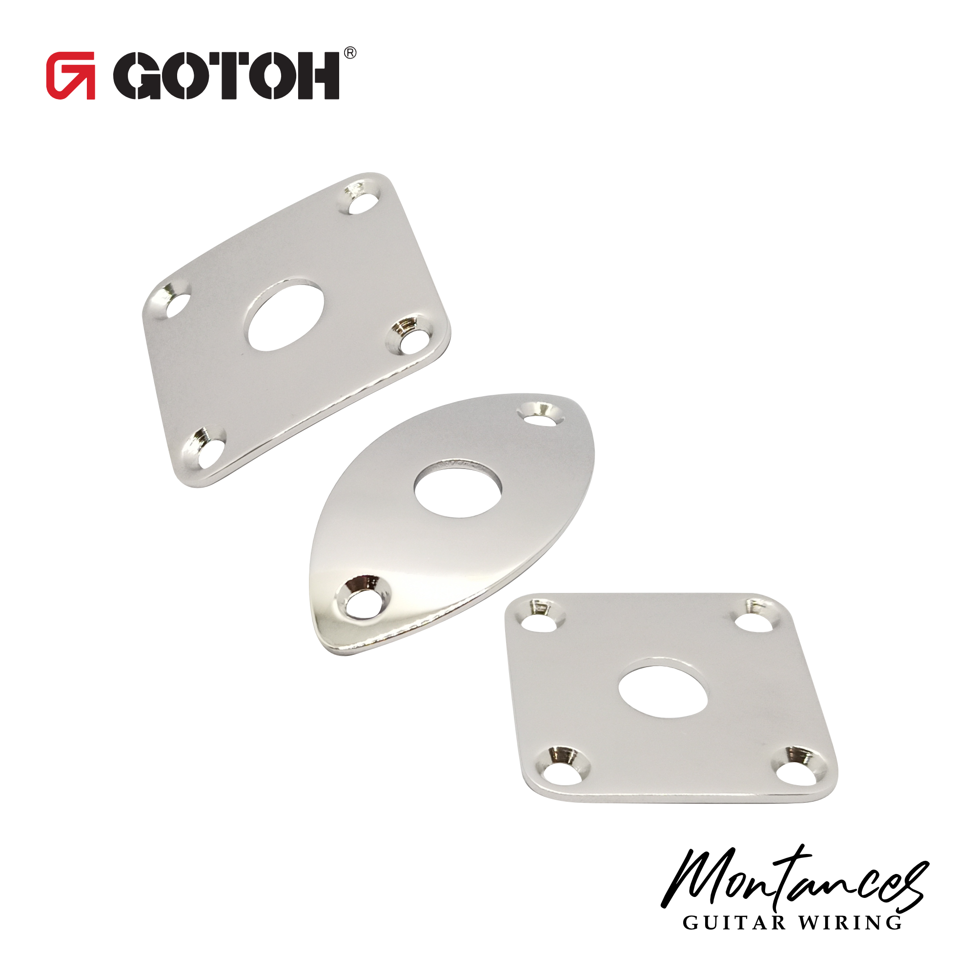 Gotoh® Jack Plate for guitar and bass, Stainless steel