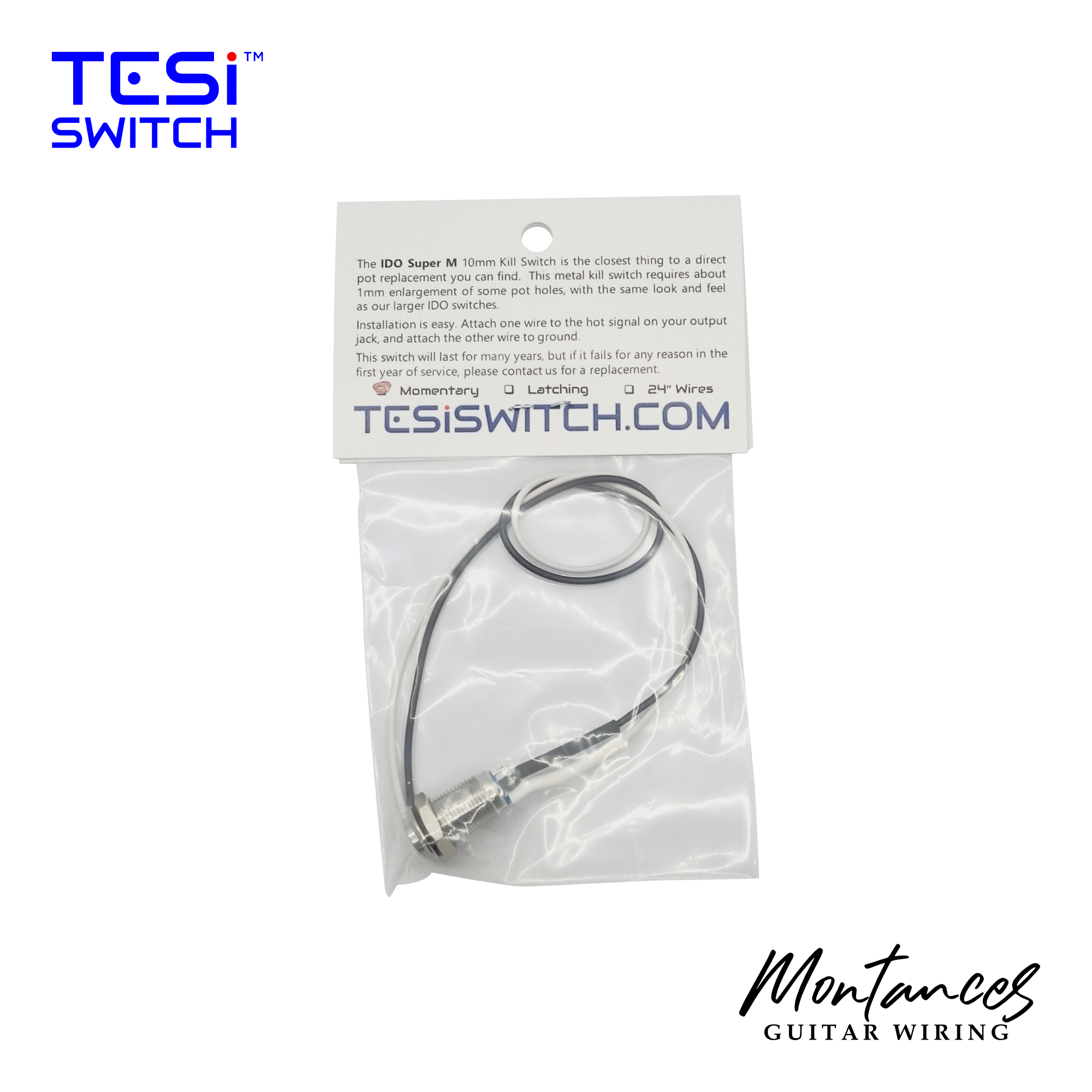 TESI Switch IDO 10mm Guitar Kill Switch Stainless Steel