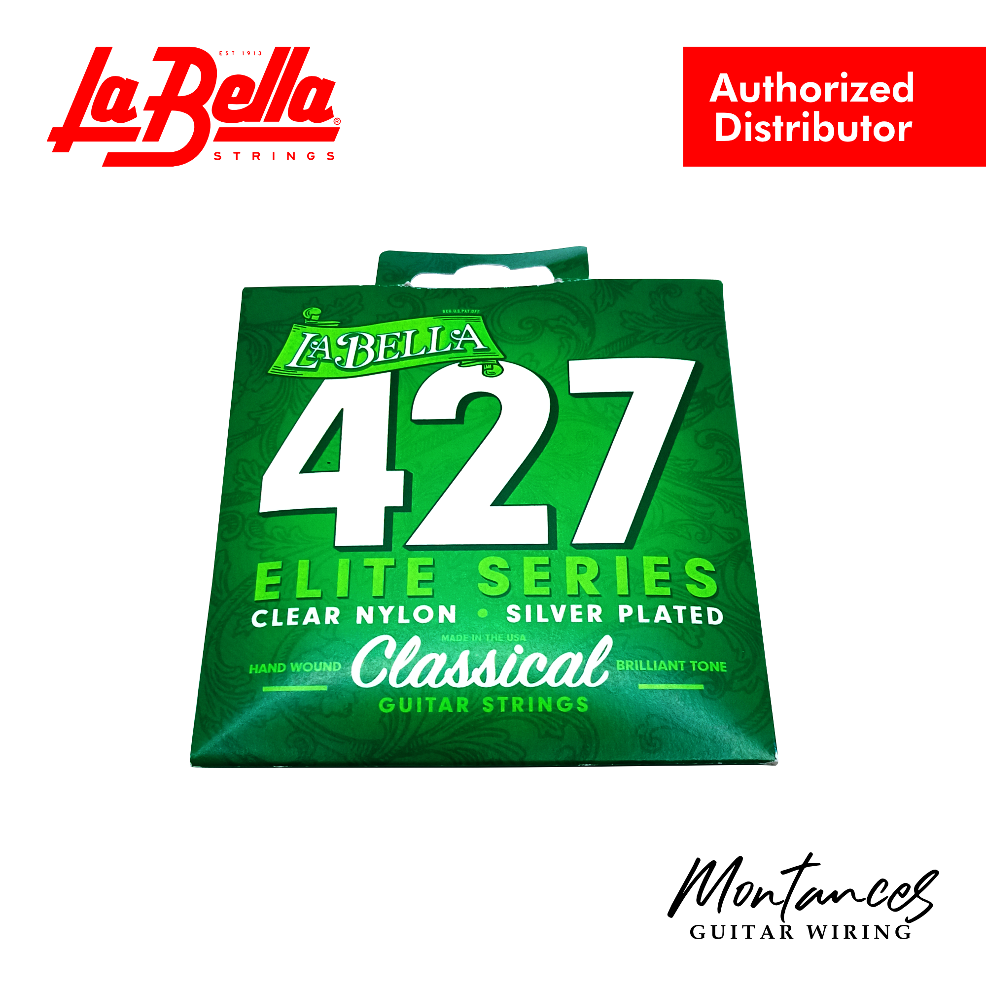 La Bella 427 Elite - Clear Nylon, Silver-Plated - Classical Guitar Strings