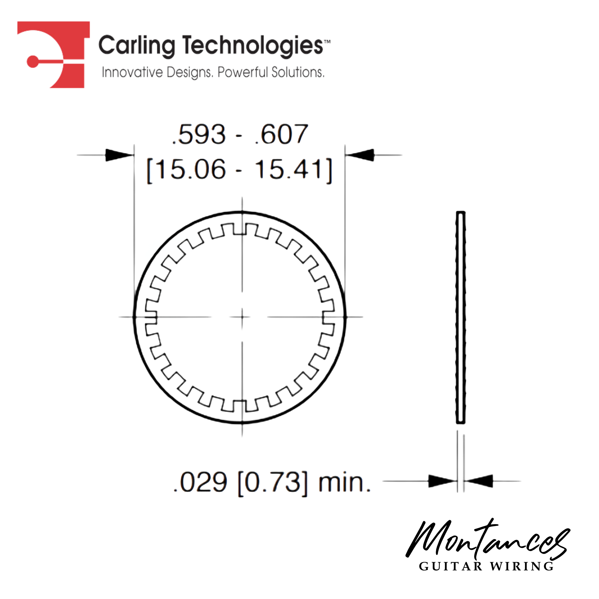 Lock Washer - Carling, Internal Tooth, for Toggle and Foot Switches (M12)