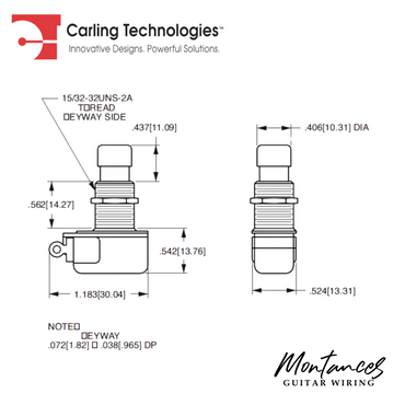 Footswitch - Carling, SPST Latching, for Fender® Reverb and Switching Pedals