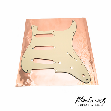 Copper Shielding Sheet for Guitar Pickguards – 30cm x 25cm | Double Conductive with Adhesive | Noise Reduction for Strat, Tele, P-Bass, Jazz Bass and more