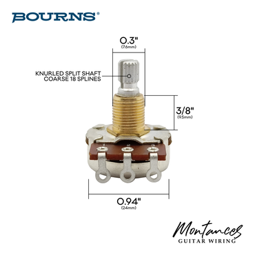 Bourns® Custom US ⅜” Standard Length Potentiometers (Low Torque)