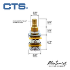 CTS Balance-Blend Dual Gang Potentiometer with center detent linear taper split shaft 24 splines