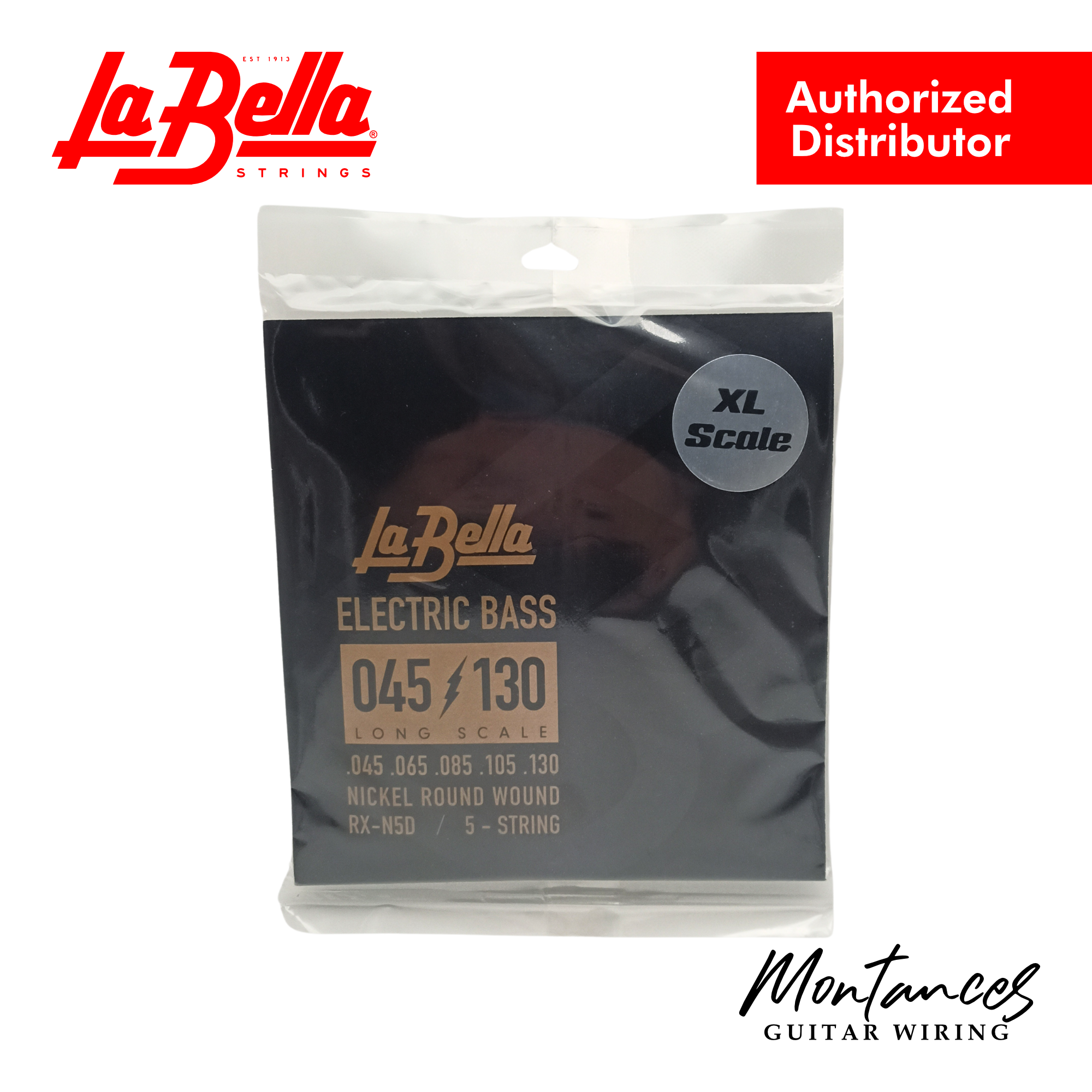 La Bella RX-N5D Rx Nickel Extra Long Scale, 45-65-85-105-130 - Bass Guitar Strings