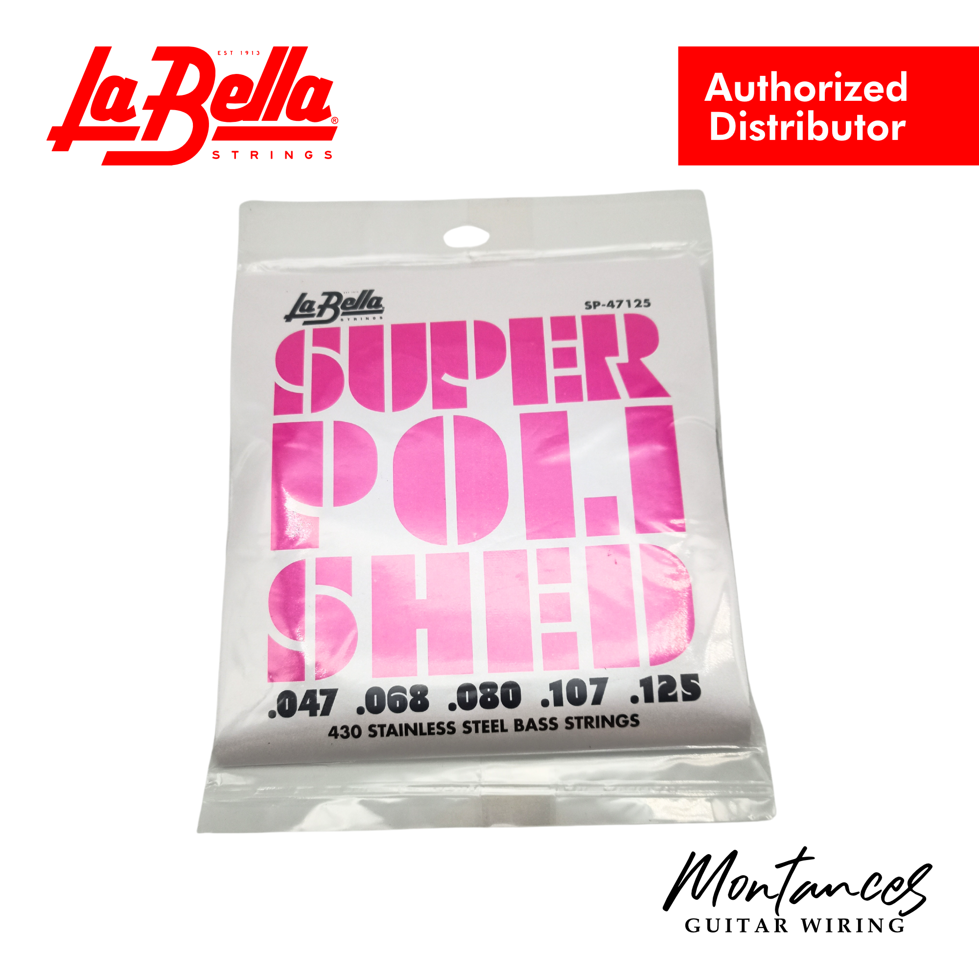 La Bella SP-47125 Super Polished Bass Strings – 5-String Set, 47-125