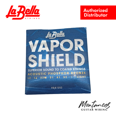 La Bella VSA1252 Vapor Shield Acoustic Guitar Strings – Light 12-52