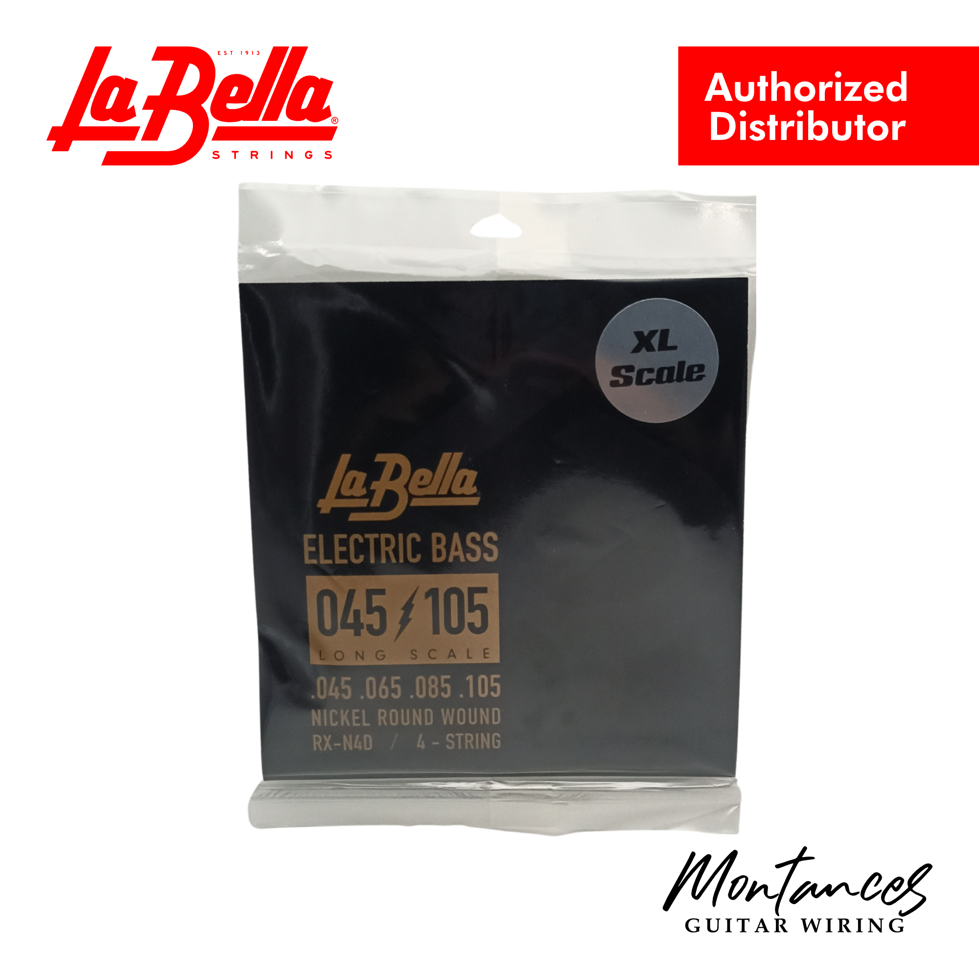 La Bella RX-N4D Rx Nickel Extra Long Scale, 45-65-85-105 - Bass Guitar Strings