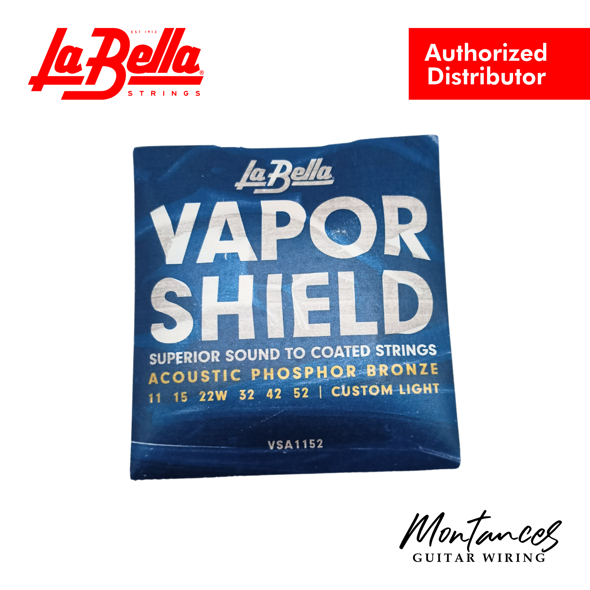 La Bella VSA1152 Vapor Shield Acoustic Guitar Strings – Custom Light 11-52