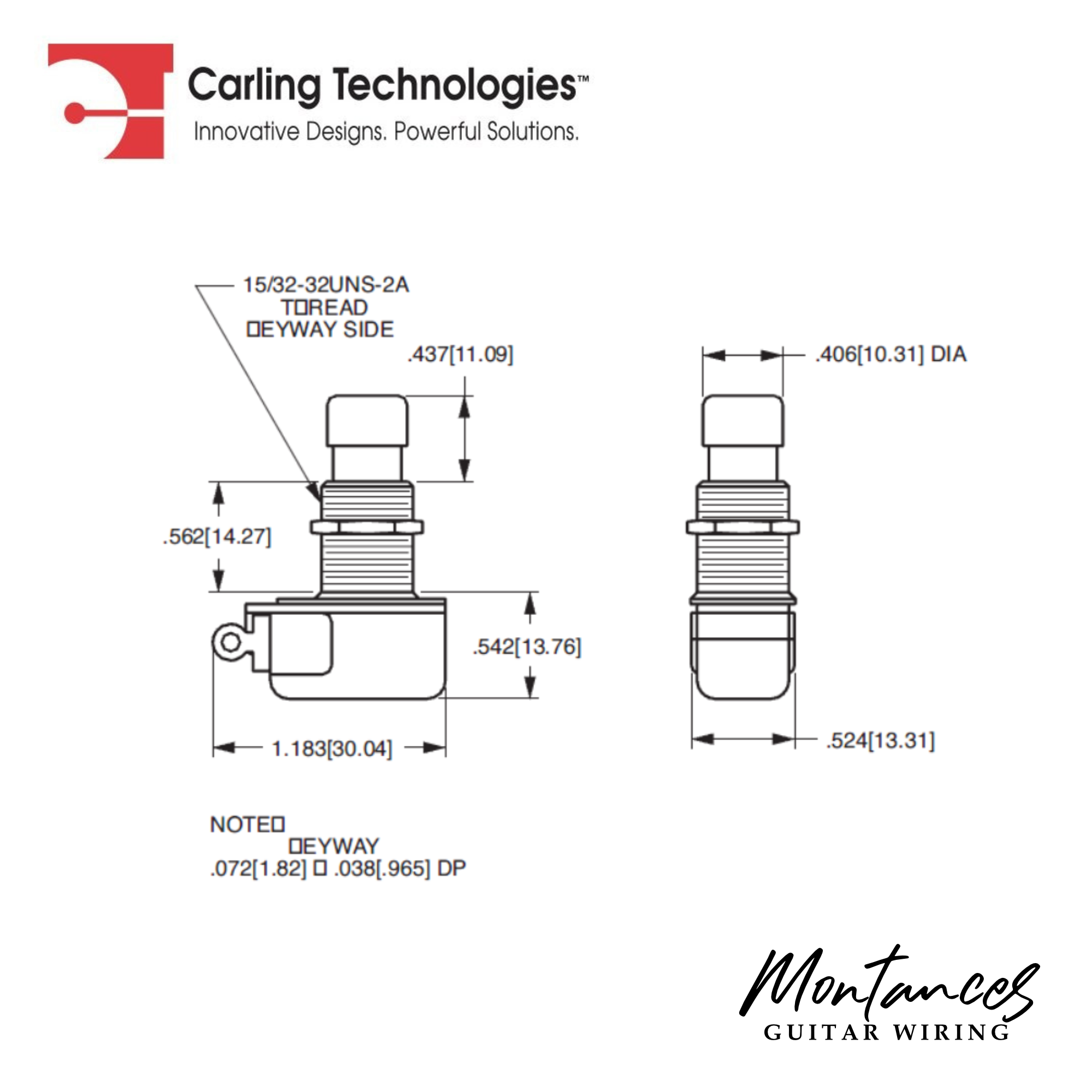 Footswitch - Carling 112-P, SPDT Latching Footswitch for Guitar Pedals and Stomp Boxes