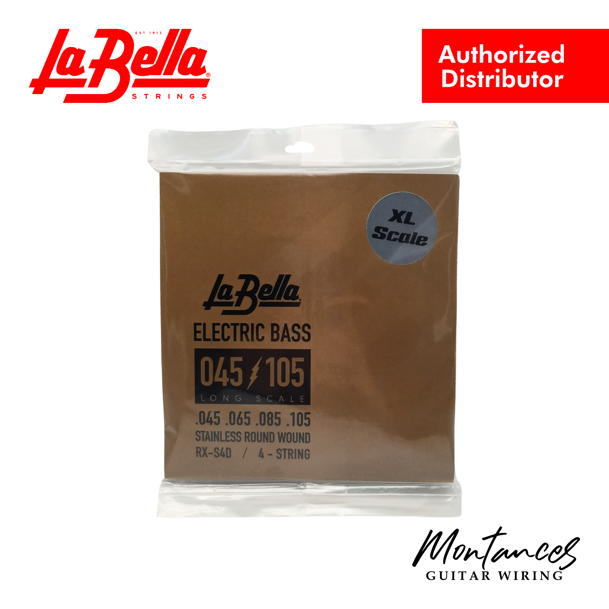 La Bella RX-S4D Rx Stainless Extra Long Scale , 45-65-85-105 - Bass Guitar String