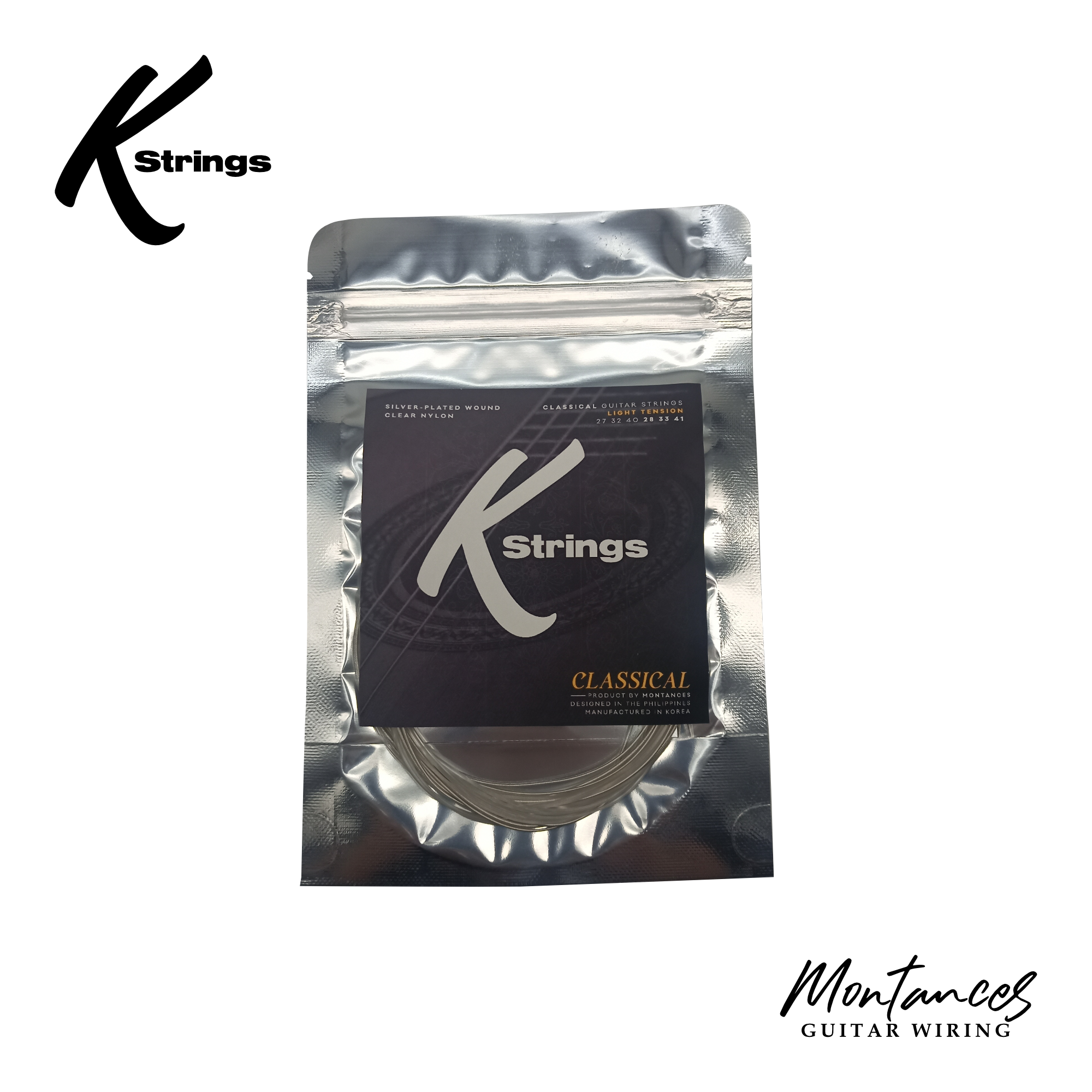 K Strings Classical Series | Silver-Plated Copper | Light, Medium, Med-Hard, Hard | Classical Guitar Strings