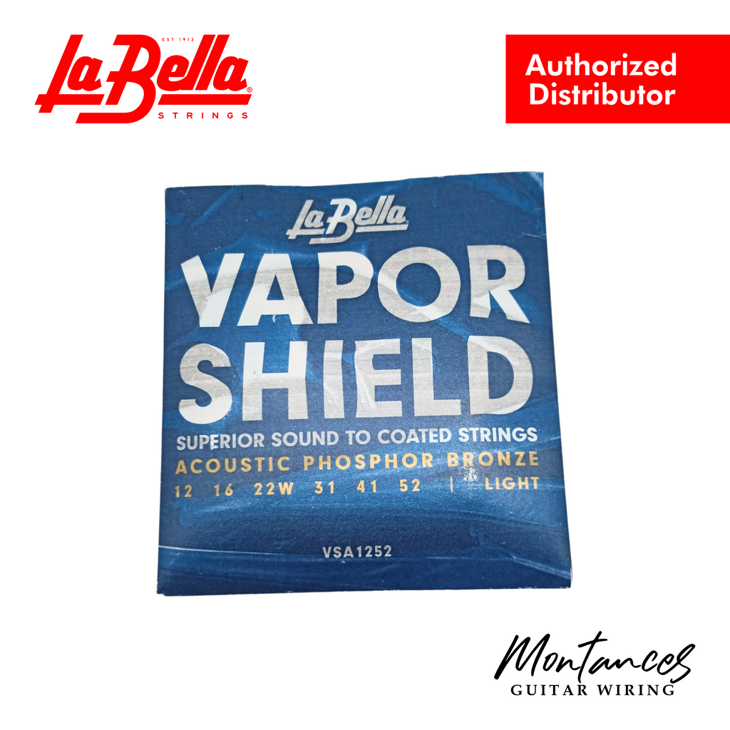 La Bella VSA1252 Vapor Shield™ | 12-52 Light | Acoustic Guitar Strings | Long Life