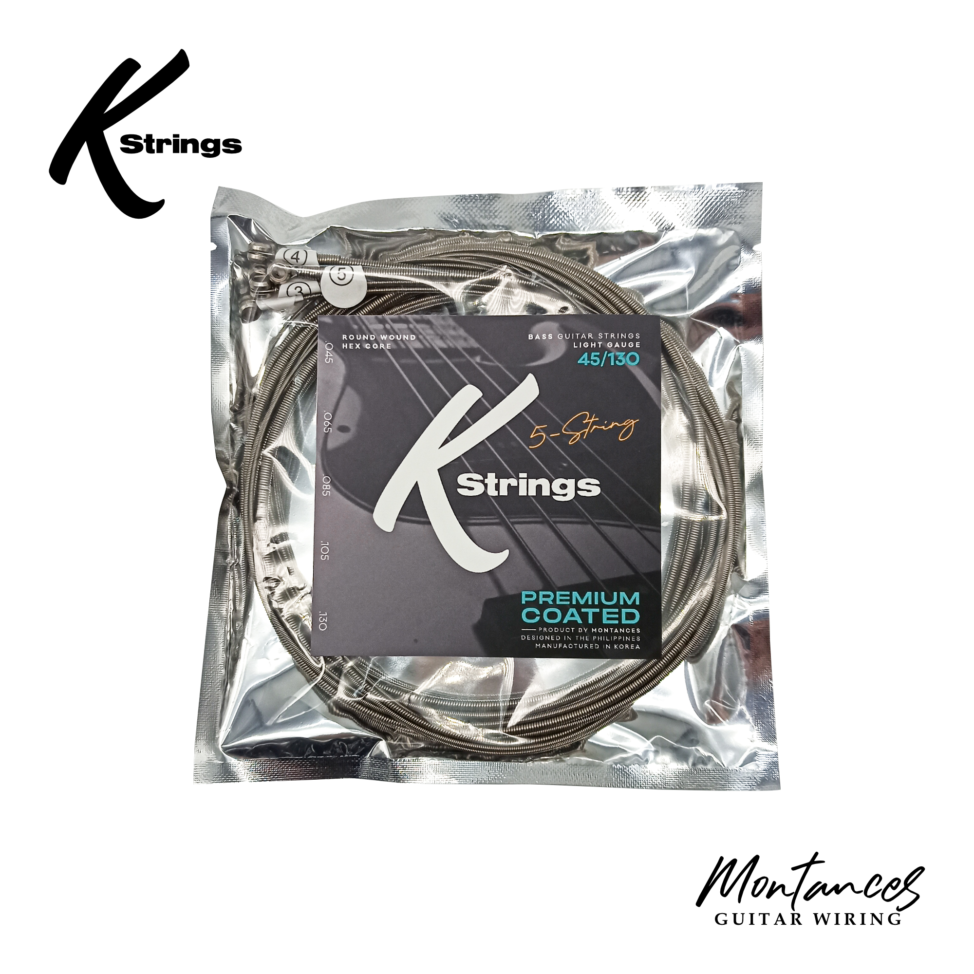 K Strings Premium Coated | Nickel Wound | 45-105, 45-130 | Bass Guitar Strings