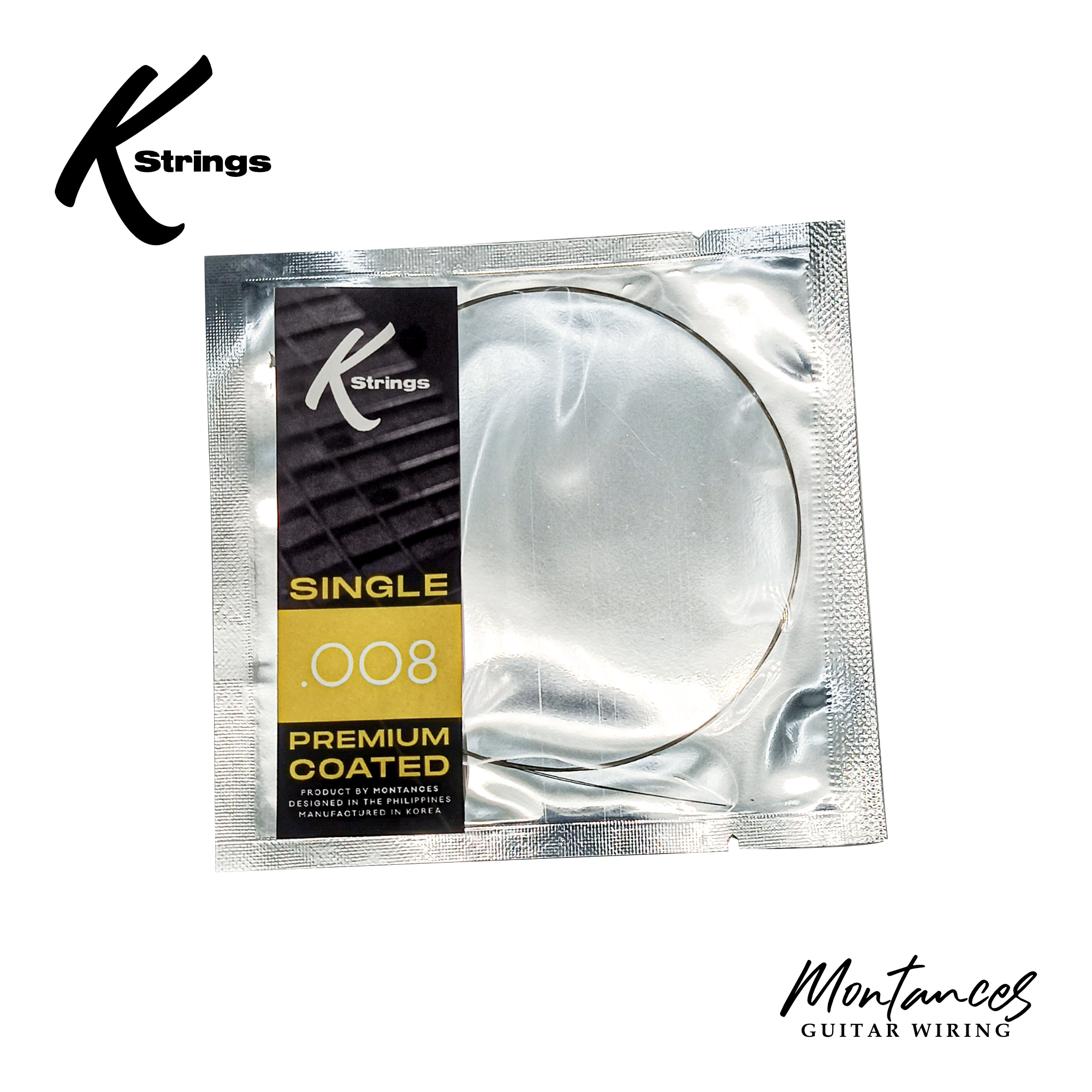 K Strings Premium Coated Singles | Plain Steel | .008, .009, .010, .011 | Electric Guitar Strings