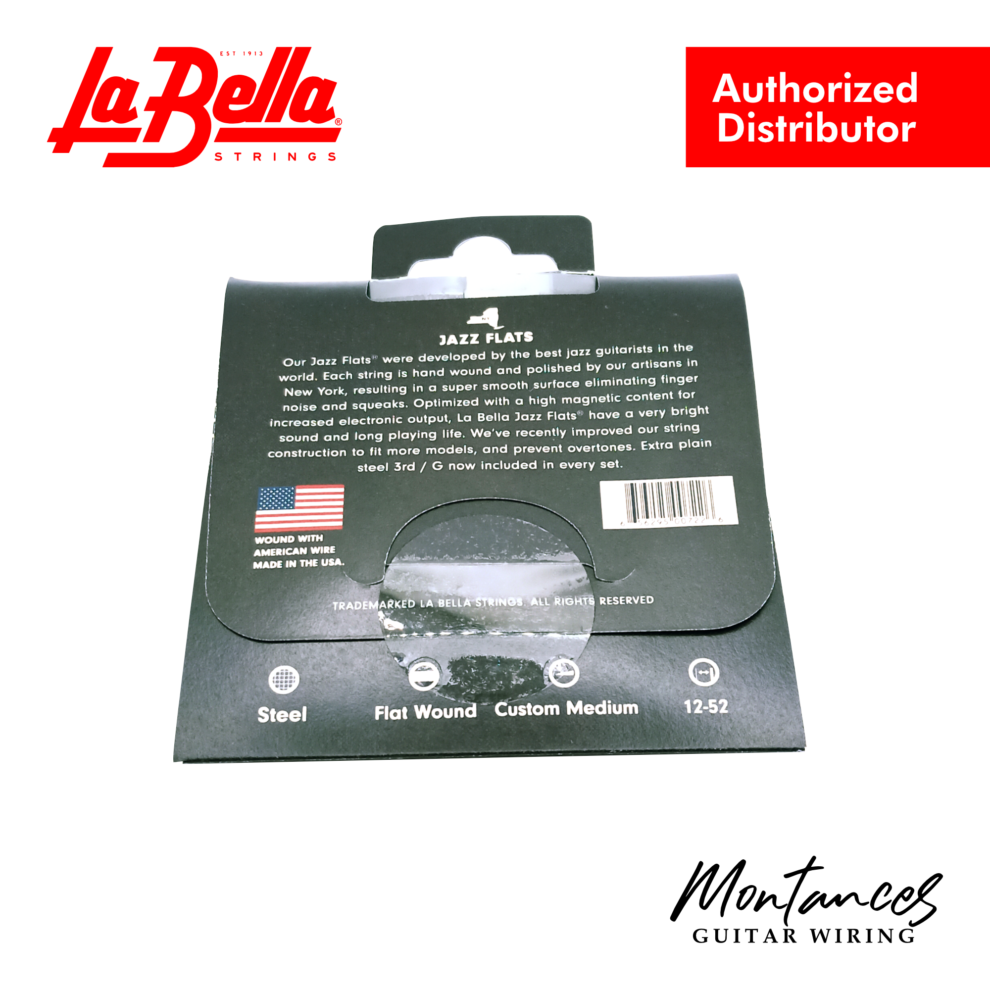 La Bella 20PCM Jazz Flats - Custom Medium 12-52 - Electric Guitar Strings