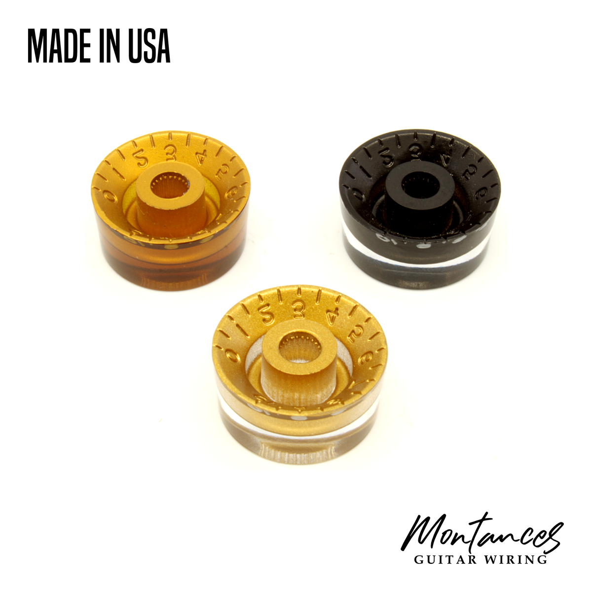 Speed Knob see-through, Les Paul Gibson Style made in USA, 24 splines, Sold Per Piece
