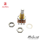 Alpha® Metric ⅜” Standard Length Potentiometer with Center Click (Solid Shaft)