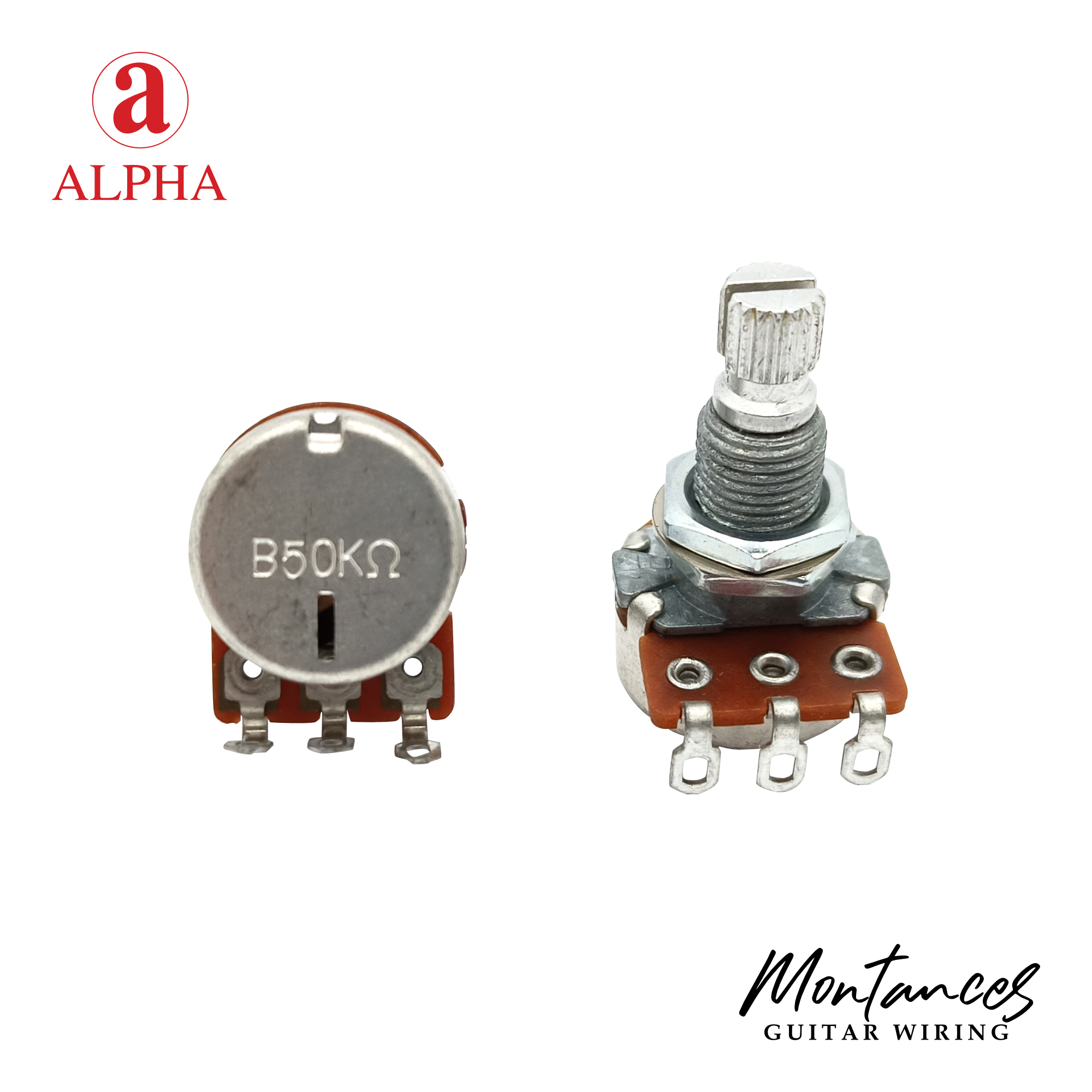 Alpha® Metric ⅜” Standard Length Potentiometer with Center Click (Split Shaft)