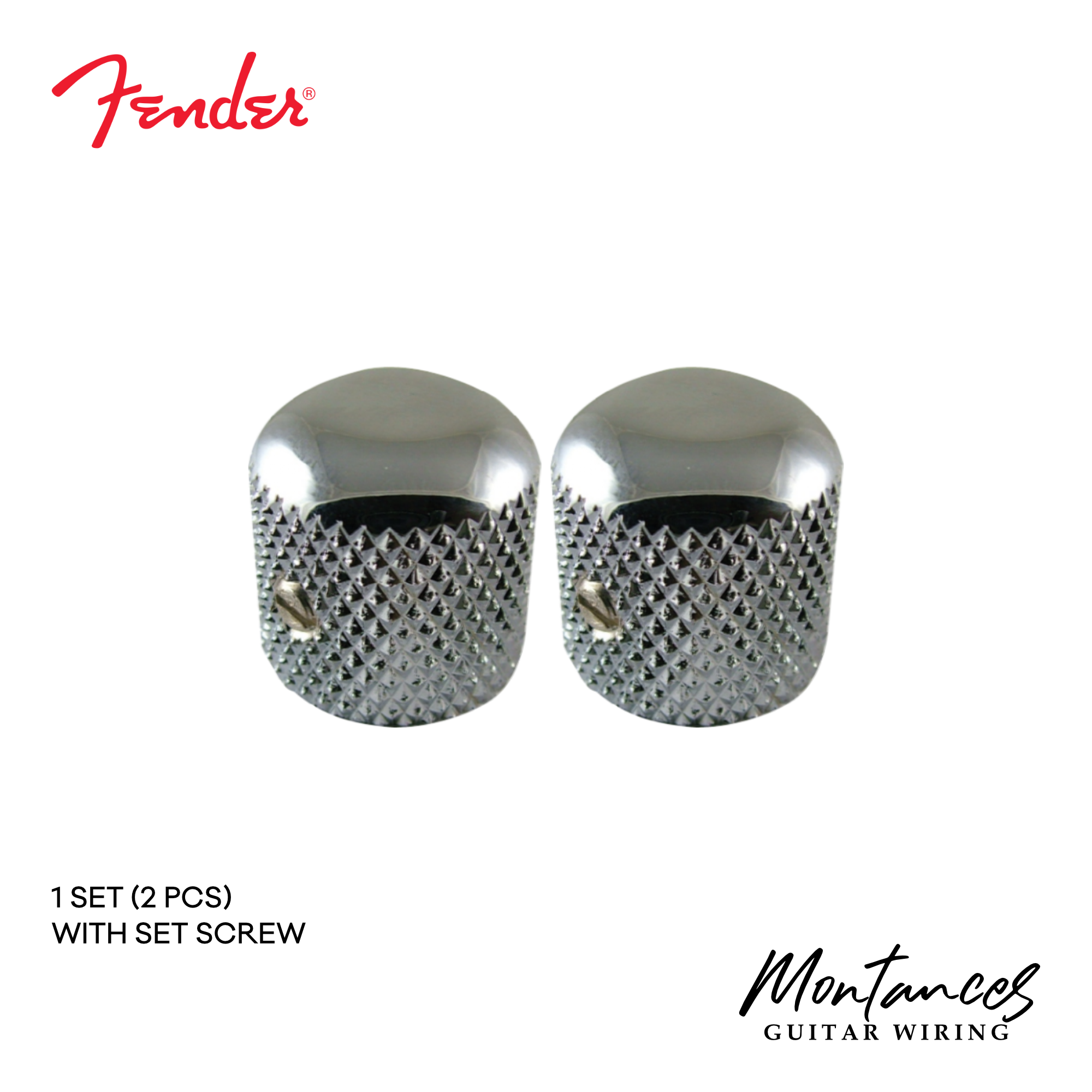 Knobs for Fender® Telecaster, Dome style, with set screw (2pcs)
