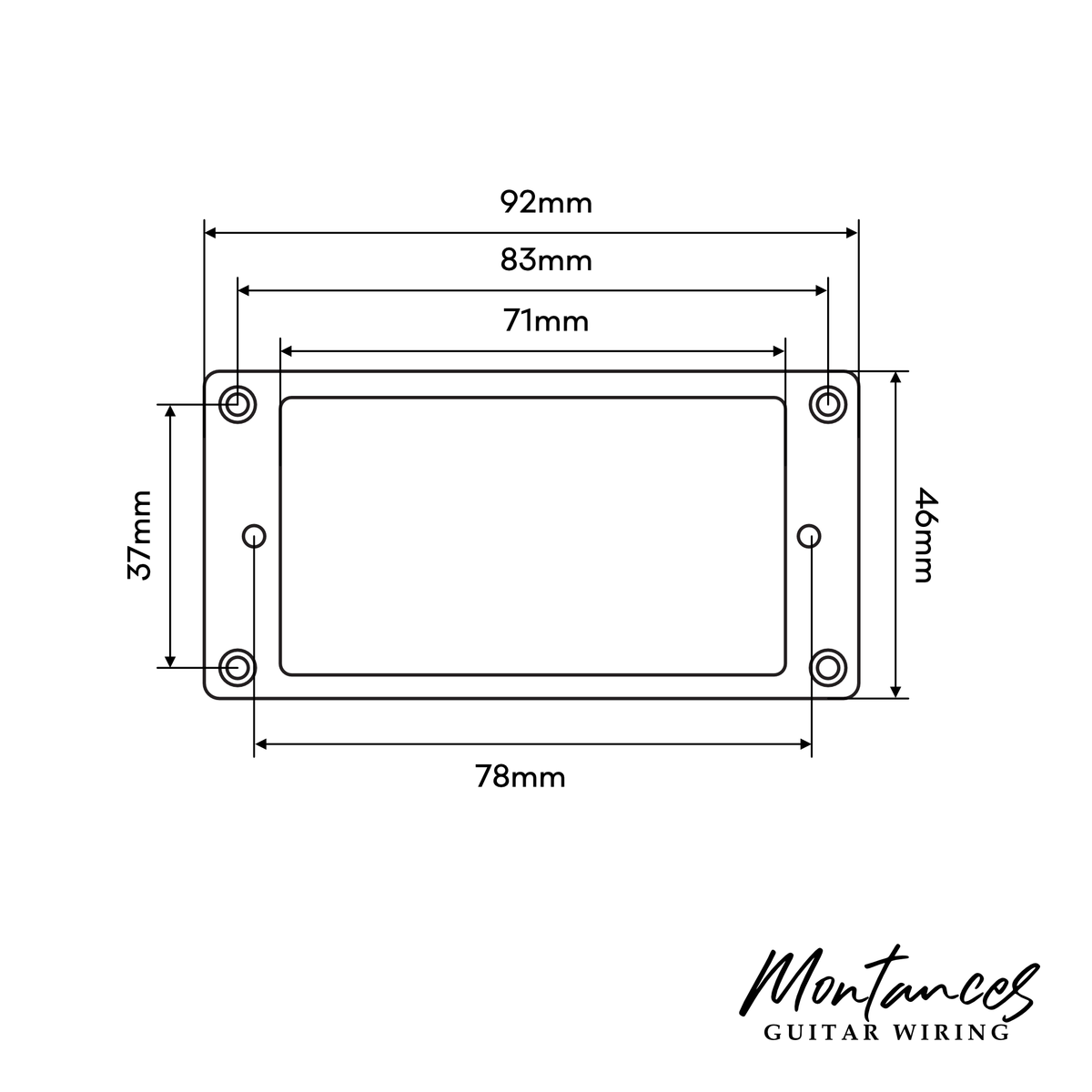 Humbucker Pickup Mounting Rings, Plastic material