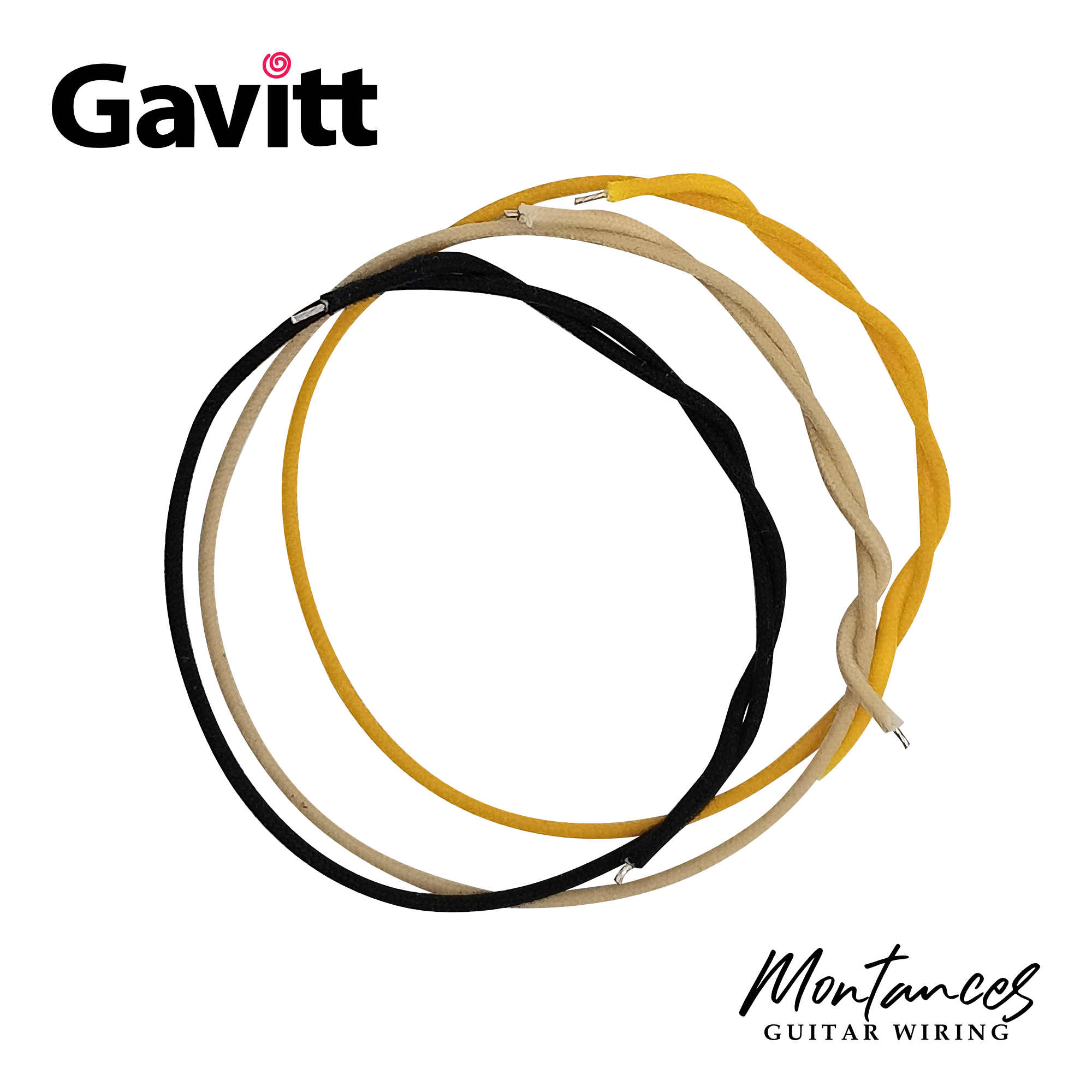 Gavitt® Cloth Wire Vintage Style Pre-tinned Pushback Guitar Wire 22AWG (per foot)